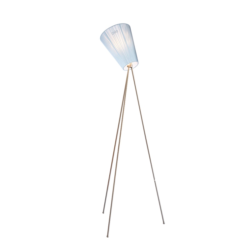 Oslo Wood Golvlampa, Stål/Ljusblå