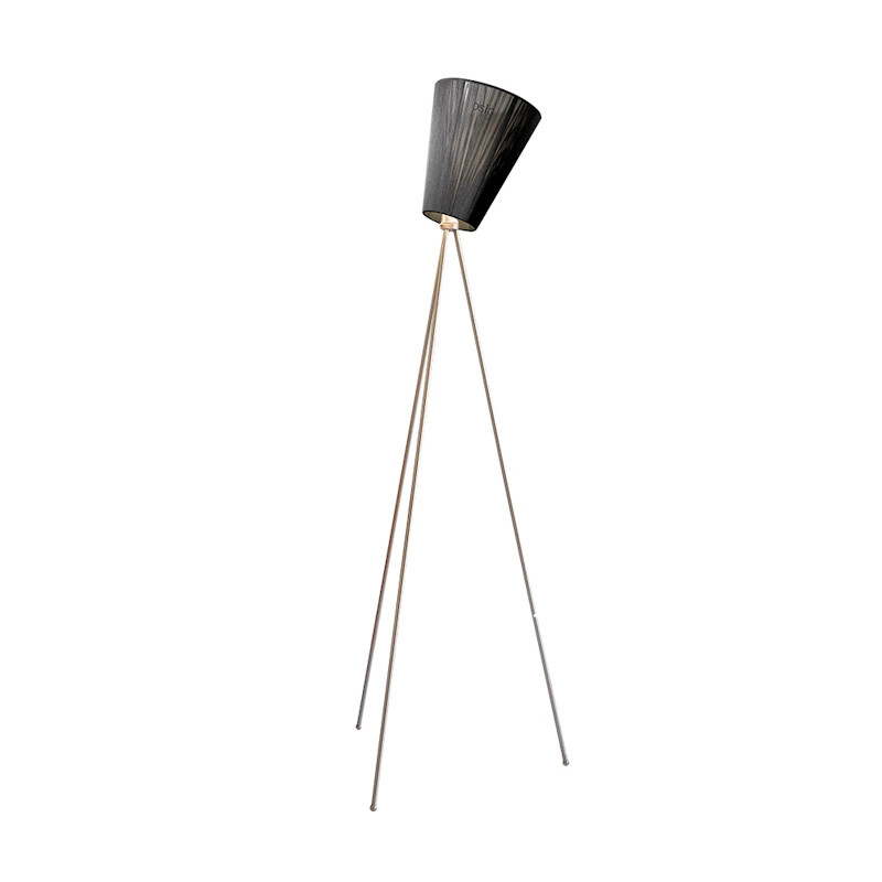 Oslo Wood Golvlampa, Stål/Black