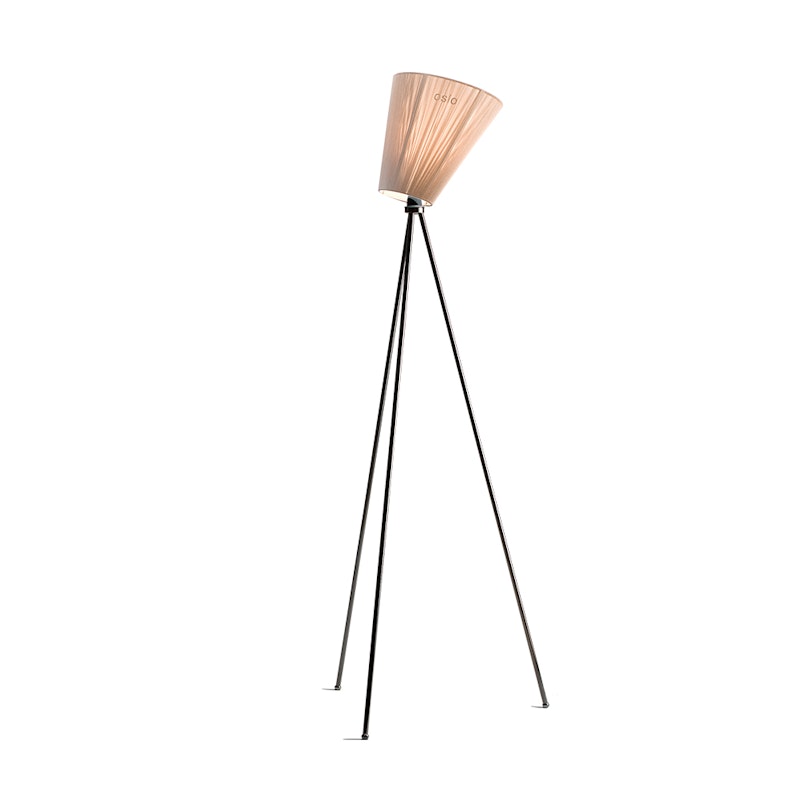 Oslo Wood Golvlampa, Black/Beige