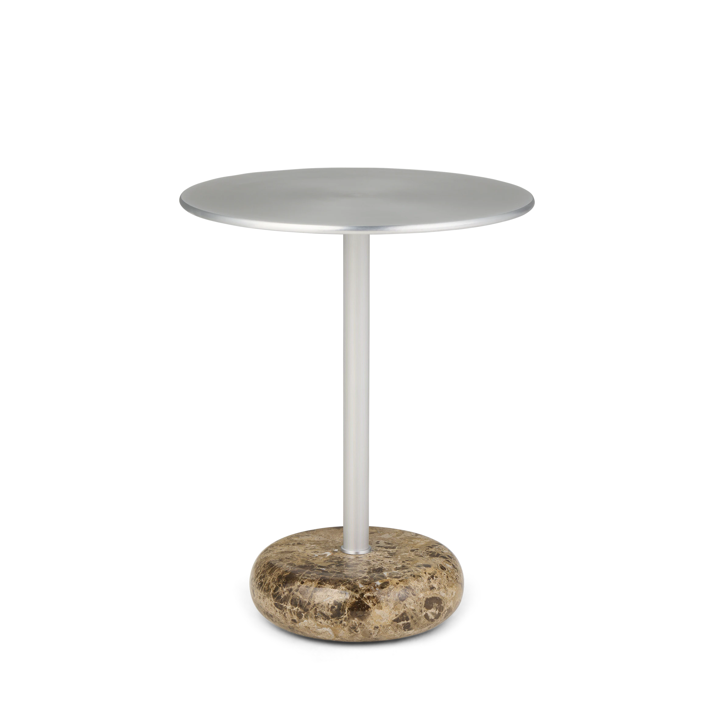 Northern Ton Sidobord Litet Brun Marmor - Sidobord & Avlastningsbord St&aring;l Aluminium