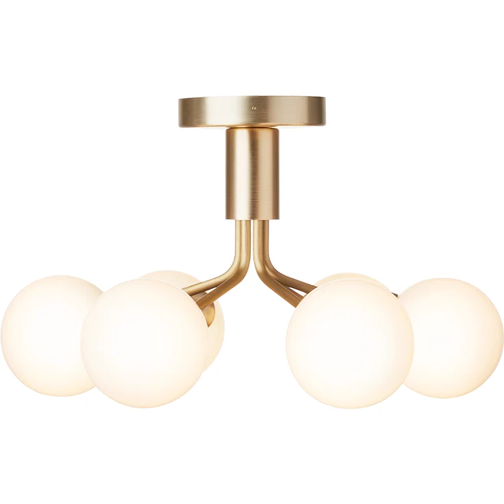 Nuura Apiales 6 Plafond / Opal - Plafonder Glas M&auml;ssing