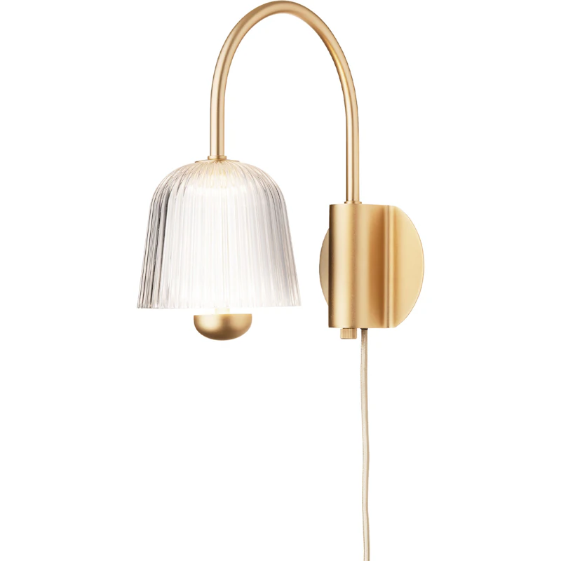 Asteea Vägglampa, Satin Brass / Klar