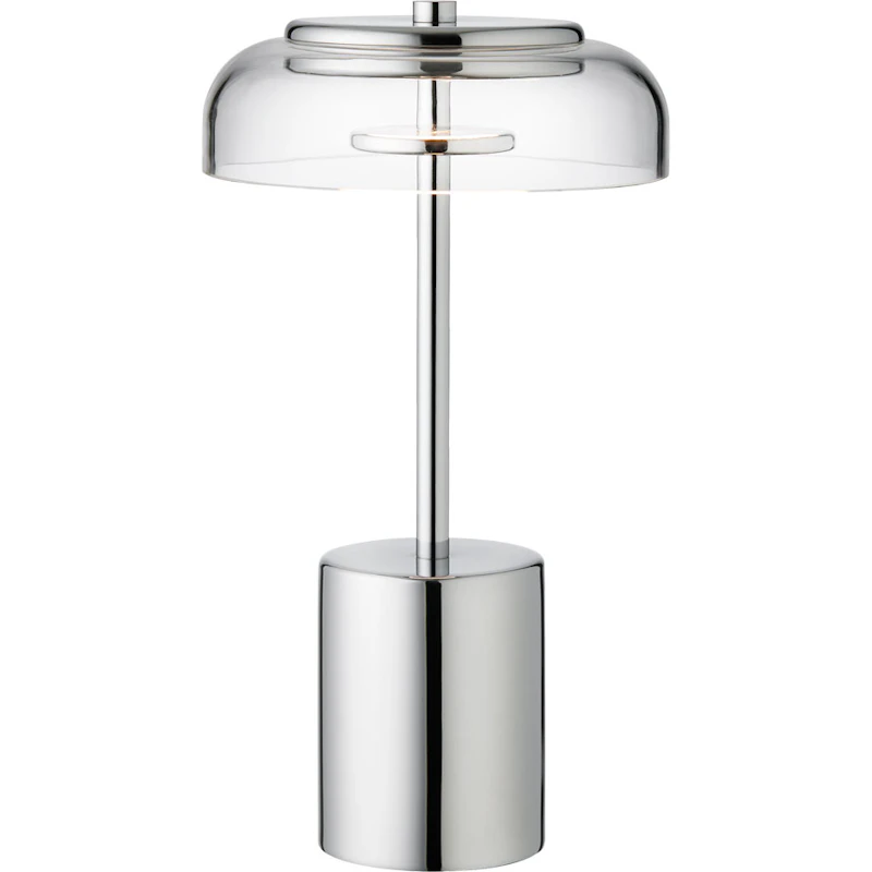 Blossi Mini Bordslampa Portabel, Krom / Klar