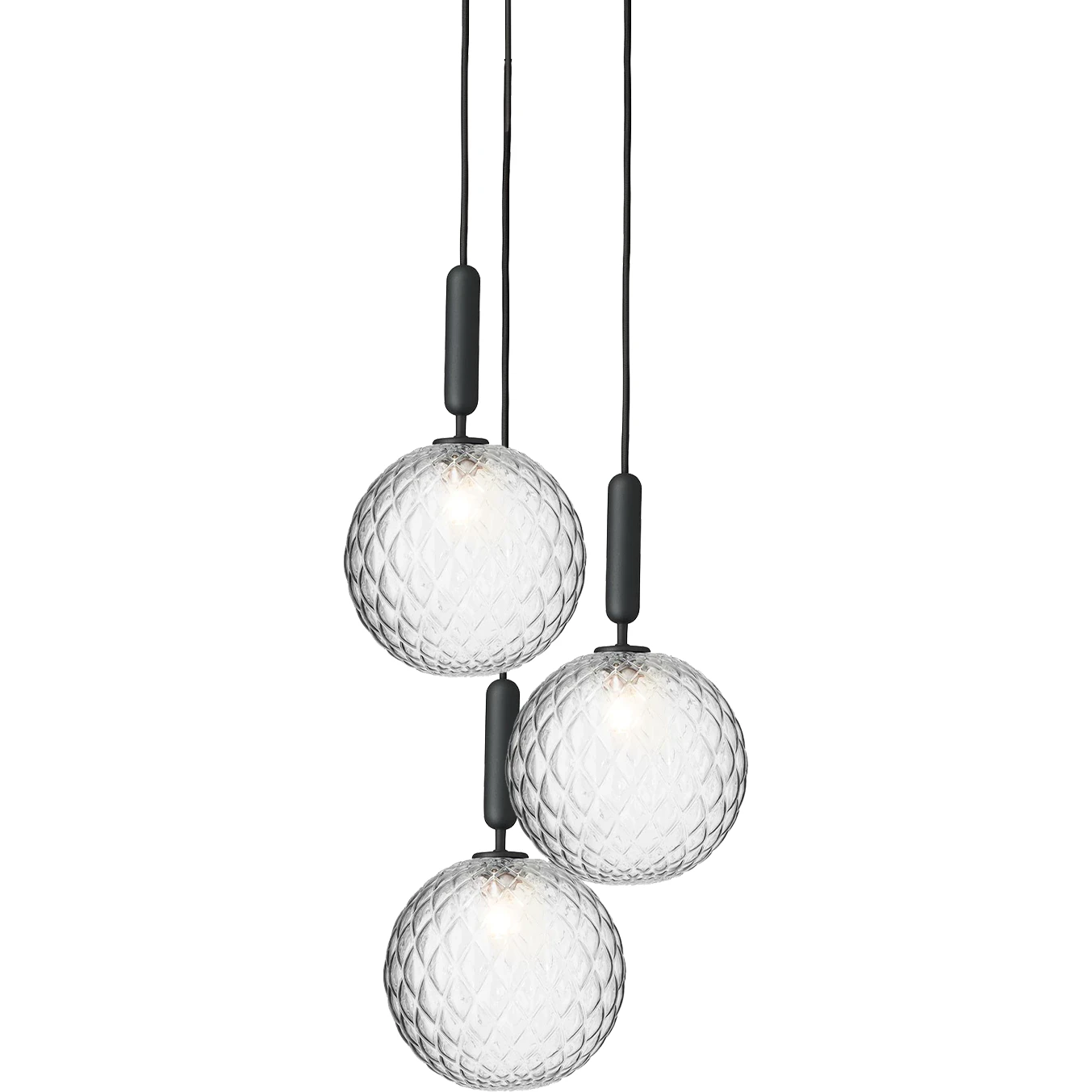 Nuura Miira 3 Ljuskrona 370 Mm Rock Grey / - Ljuskronor & Takkronor Glas Klar
