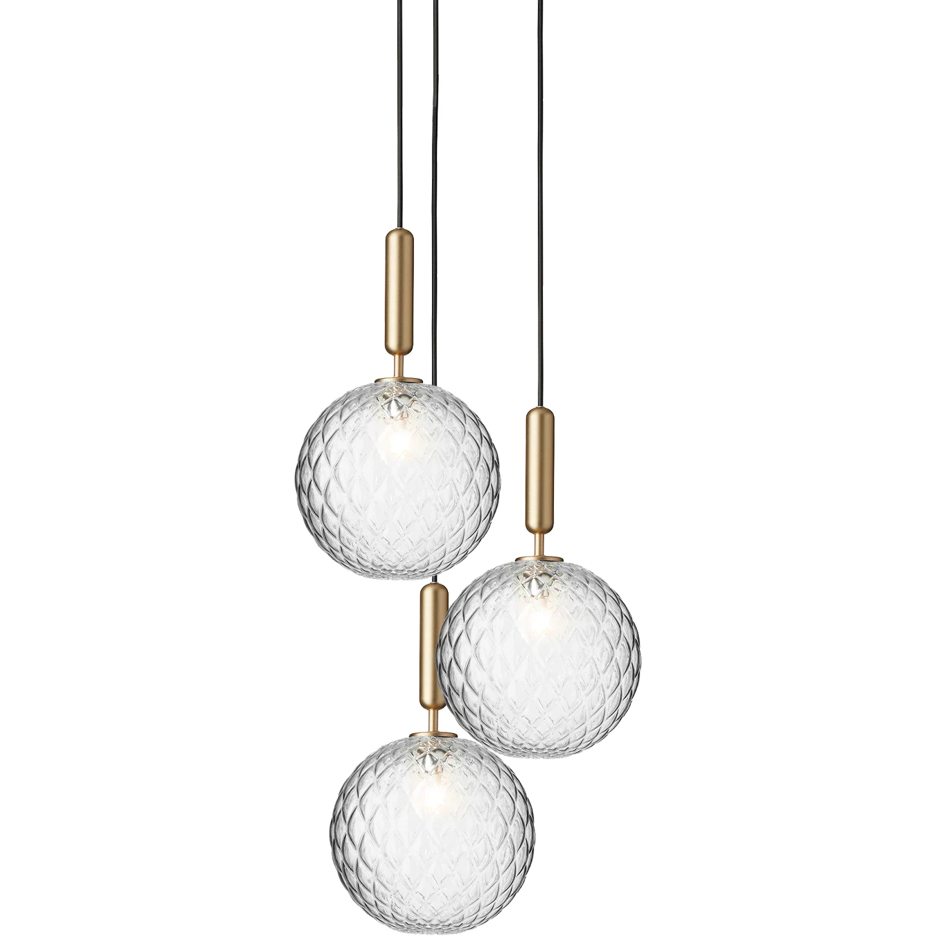 Nuura Miira 3 Ljuskrona 370 Mm Mässing / - Ljuskronor & Takkronor Glas Klar