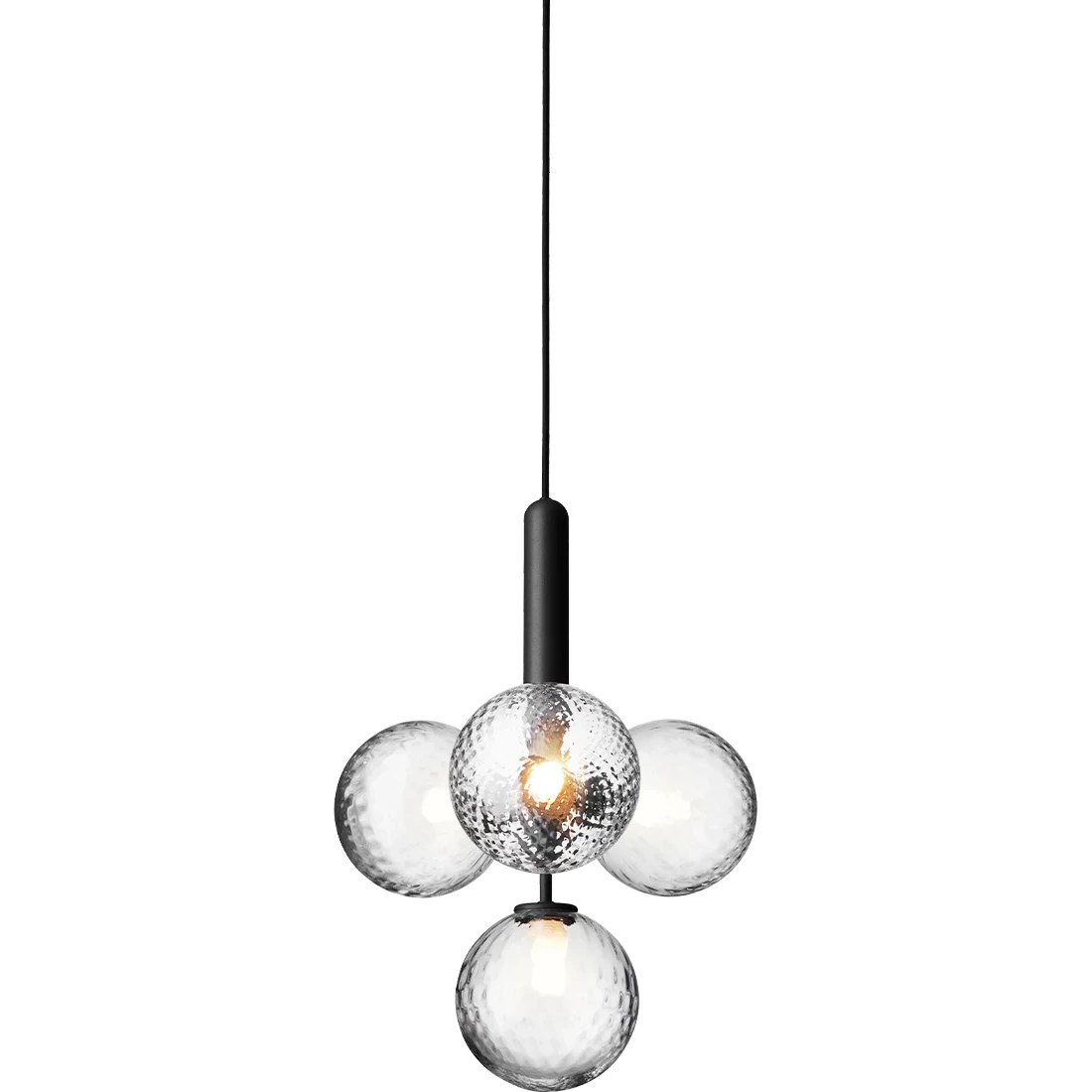 Nuura Miira 4 Ljuskrona Rock Grey / - Ljuskronor & Takkronor Glas Klar