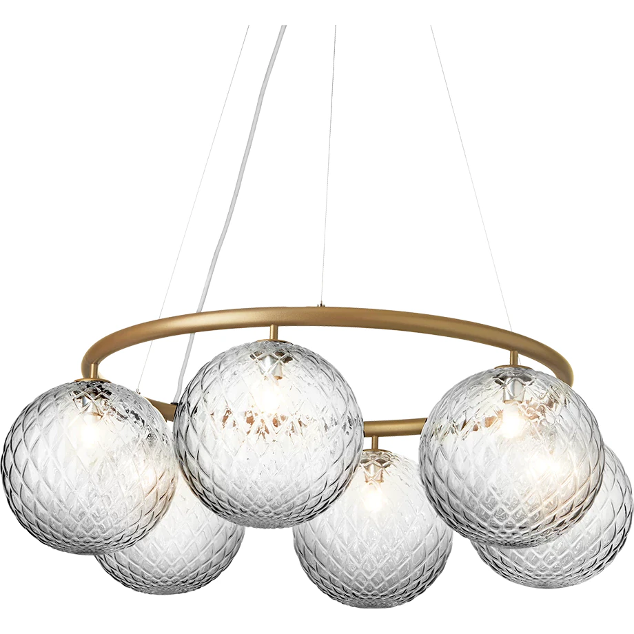 Nuura Miira 6 Circular Ljuskrona Mässing / - Ljuskronor & Takkronor Glas Klar