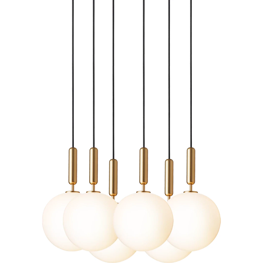 Nuura Miira 6 Ljuskrona 470 Mm / Opal - Ljuskronor & Takkronor Glas Mässing