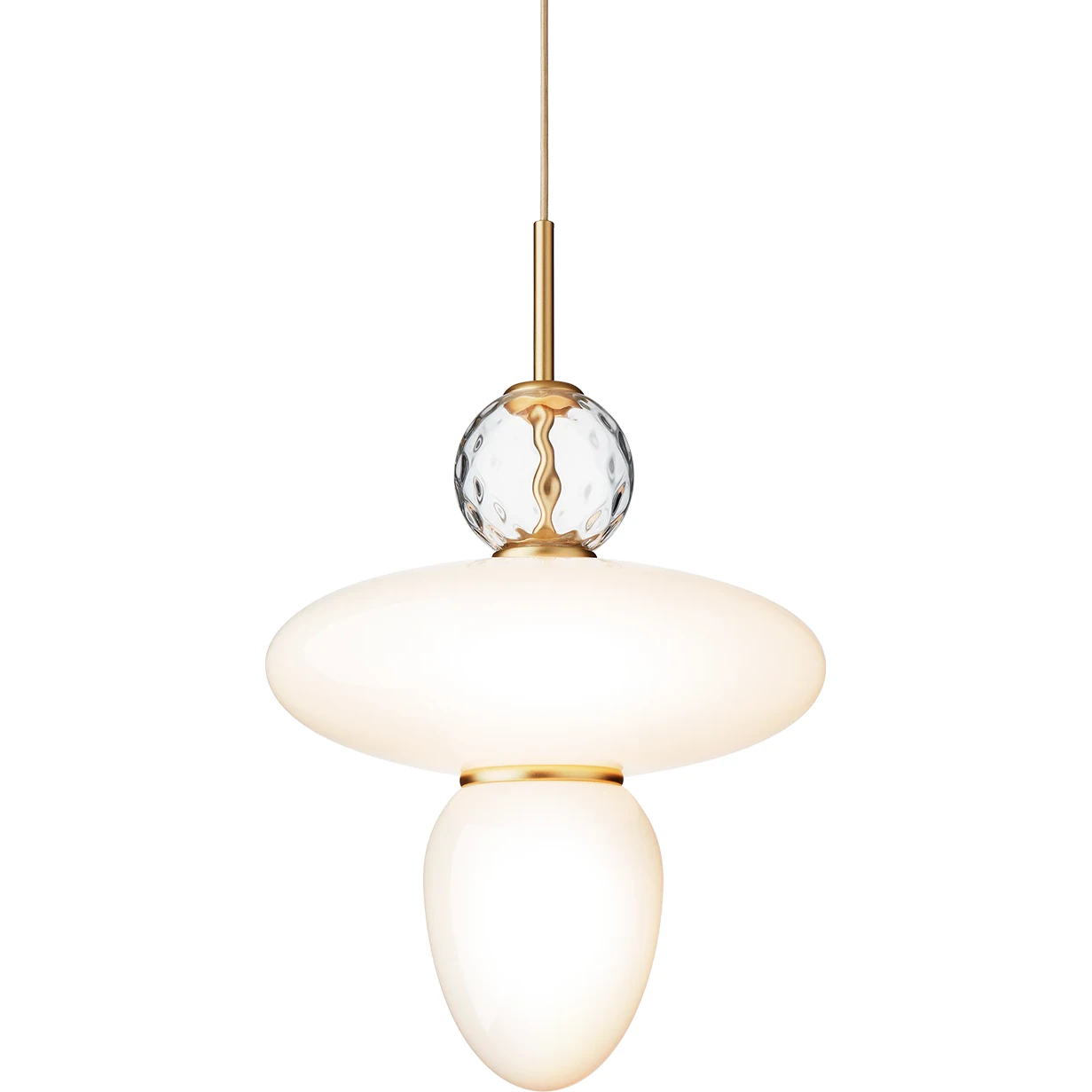 Nuura Rizzatto 43 Pendel / Opal - Pendellampor Glas Mässing