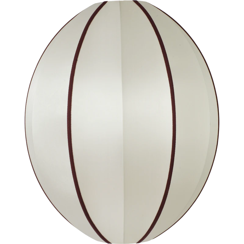 Indochina Lampskärm Oval Stor, Off-White / Bordeaux