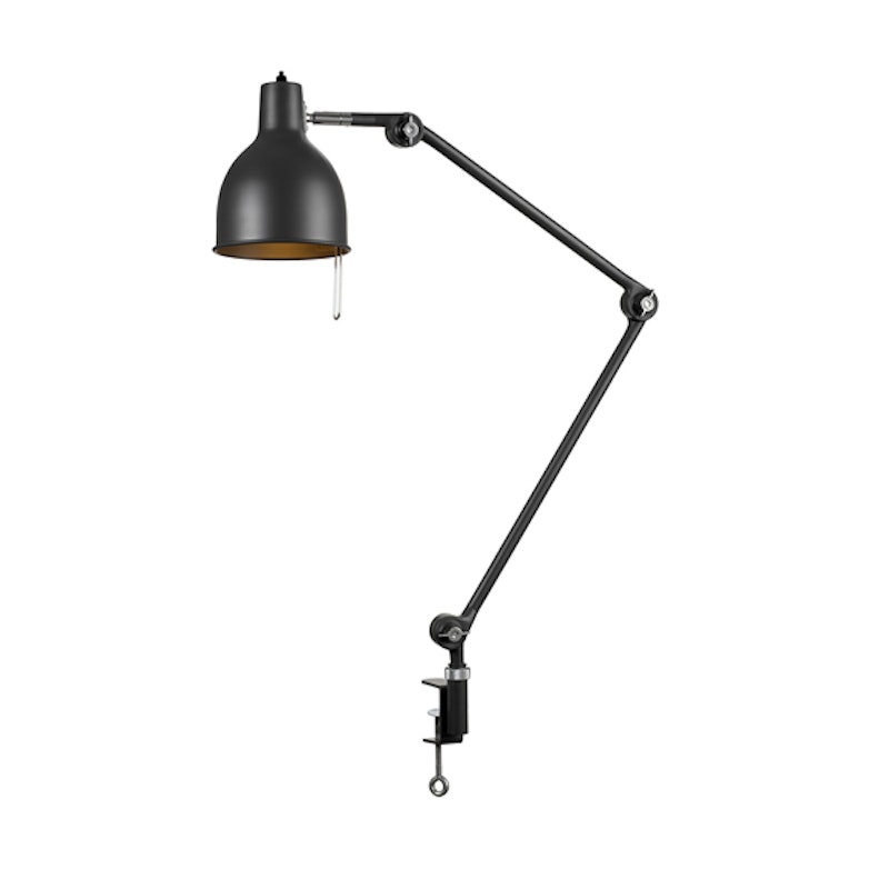 PJ65 Bordslampa Med Klämfäste, Svart