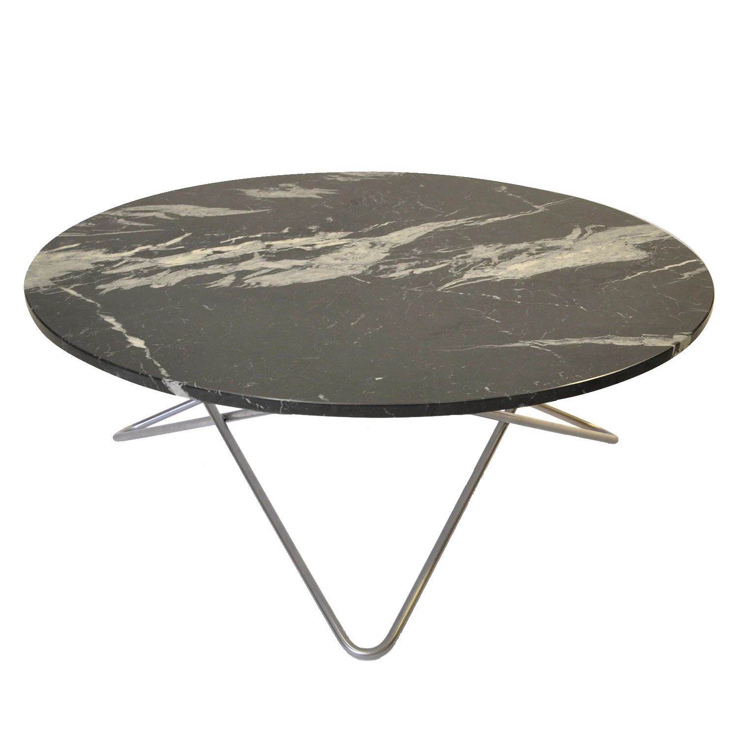 Ox Denmarq Large O Table Soffbord &Oslash;100 Cm / Marmor - Soffbord St&aring;l Svart