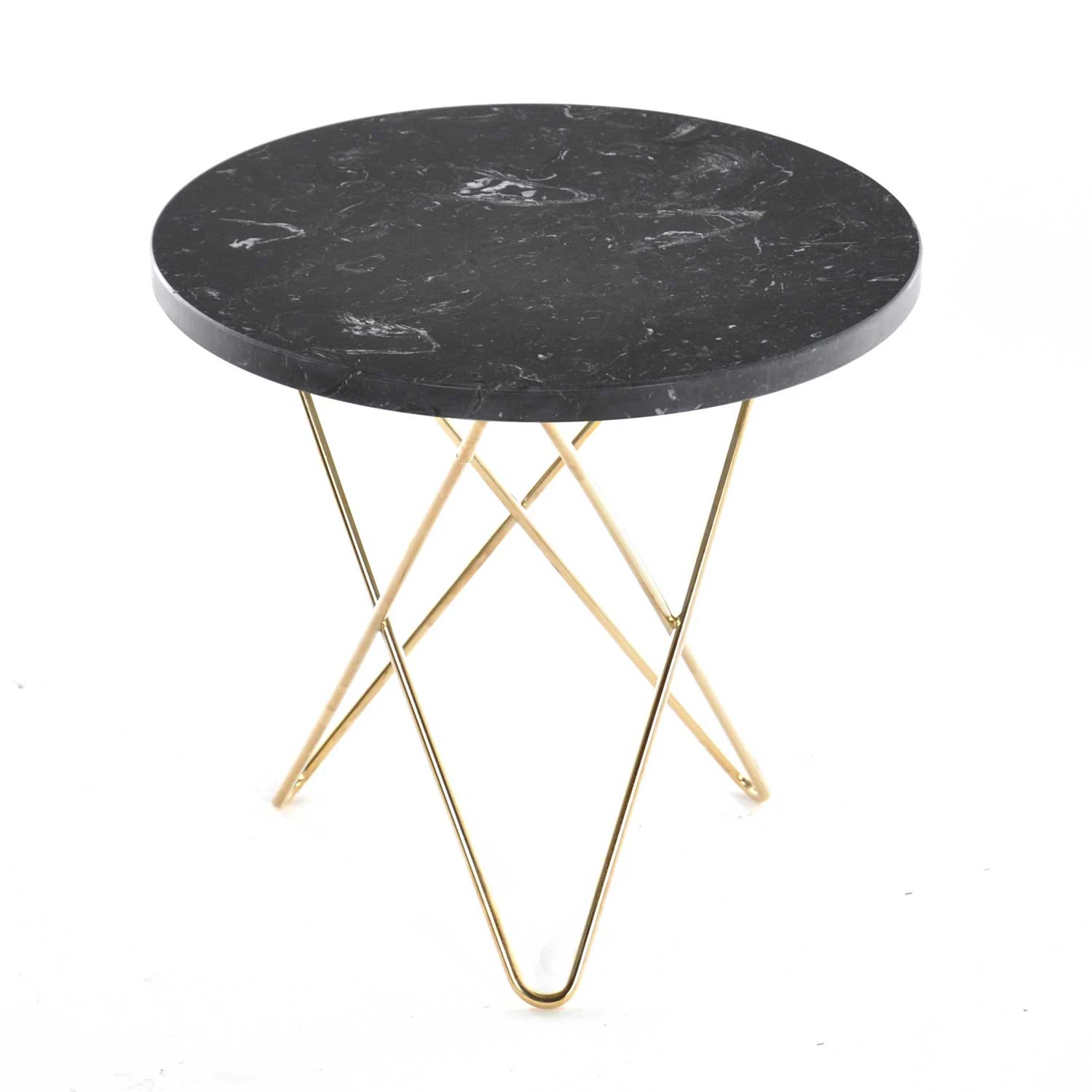 Ox Denmarq Mini O Table Sidobord &Oslash;40 Cm M&auml;ssing/ - Soffbord Marmor Svart