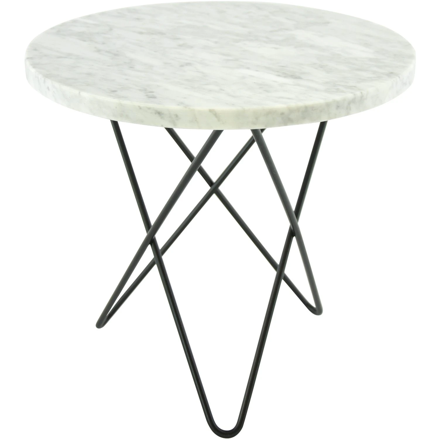 Ox Denmarq Mini O Table Sidobord &Oslash;40 Cm /vit Marmor - Sidobord & Avlastningsbord St&aring;l Svart