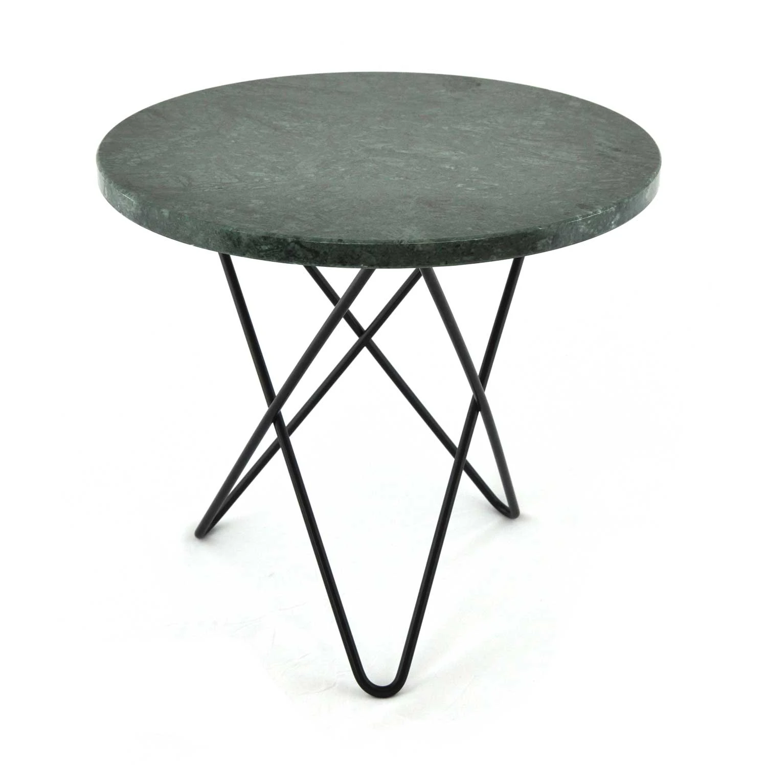 Ox Denmarq Mini O Table Sidobord &Oslash;40 Cm /gr&ouml;n Marmor - Soffbord St&aring;l Svart