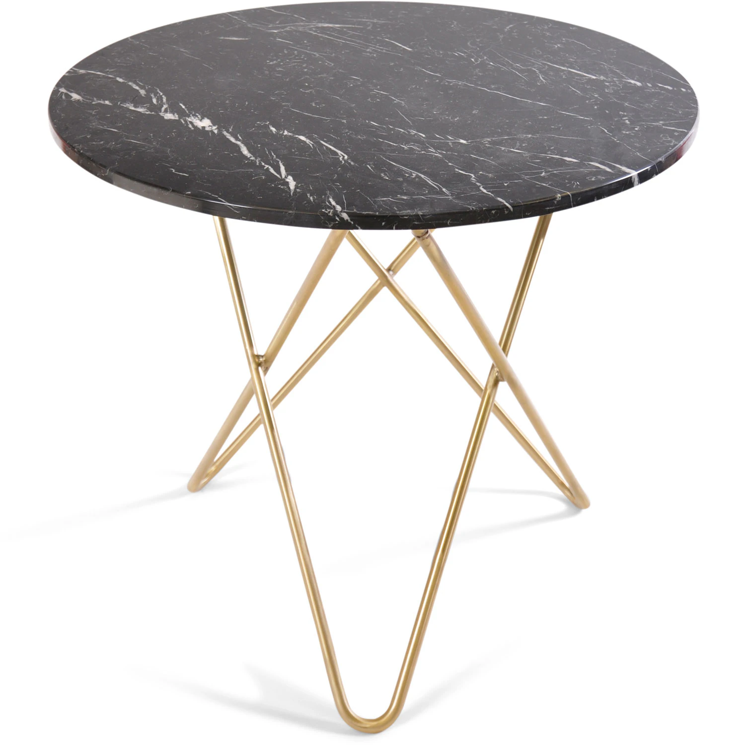 Ox Denmarq O Dining Table Matbord &Oslash;100 Cm M&auml;ssing/ - Marmor Svart