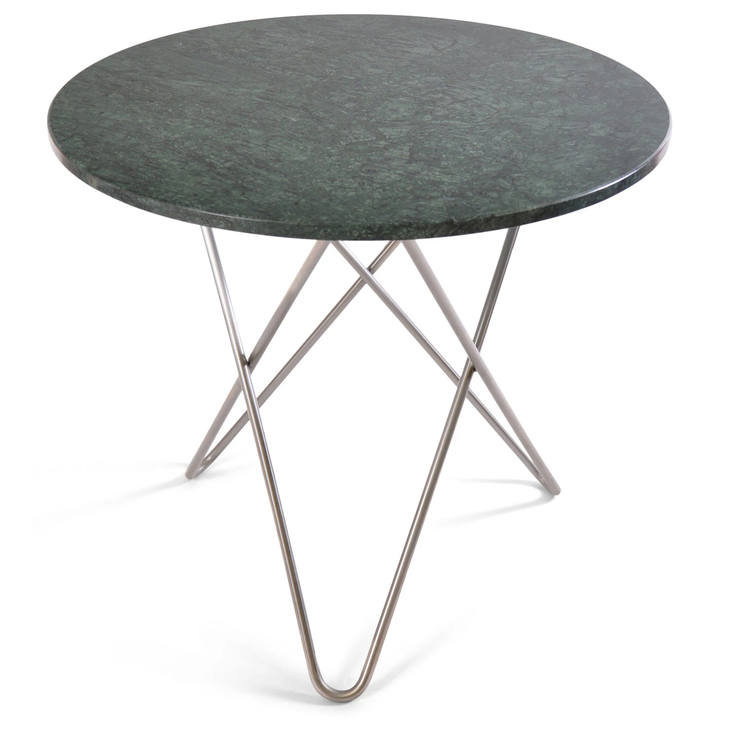 Ox Denmarq O Dining Table Matbord &Oslash;100 Cm St&aring;l/ Marmor - Matbord & Barbord Rostfritt St&aring;l Gr&ouml;n