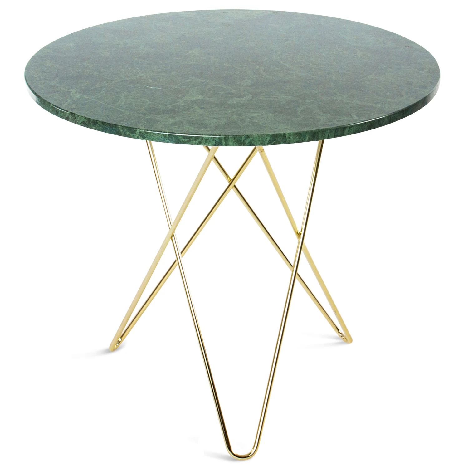 ox denmarq o matbord 80 cm mässingsunderrede - marmor grön