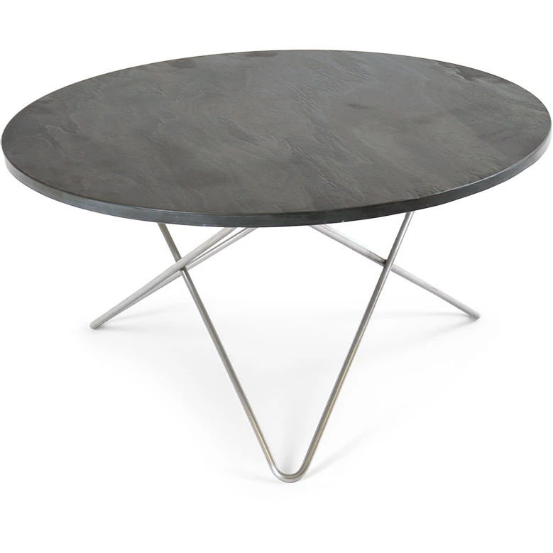 Ox Denmarq O Table Soffbord &Oslash;80 Cm St&aring;l/rustik - Soffbord Skiffer Gr&aring;