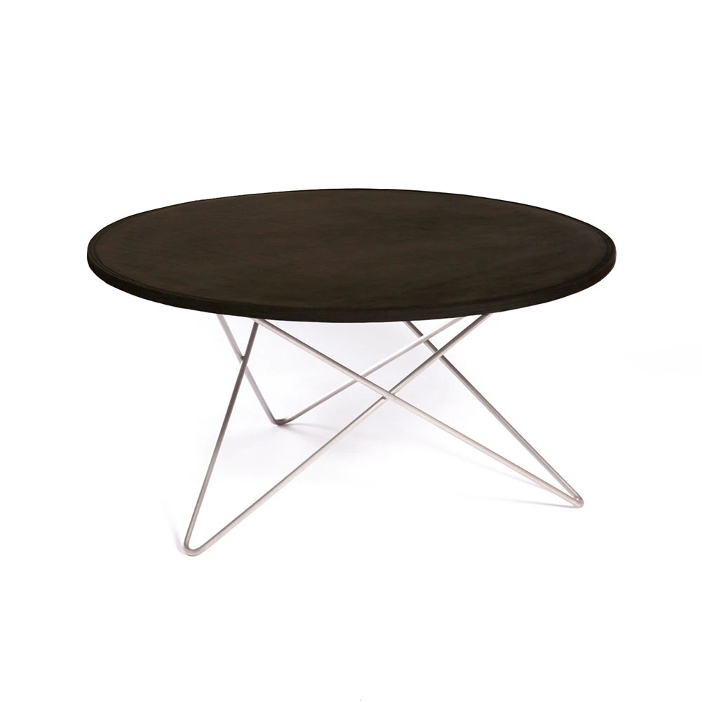 Ox Denmarq O Table Soffbord &Oslash;80 Cm / L&auml;der - Soffbord St&aring;l Svart