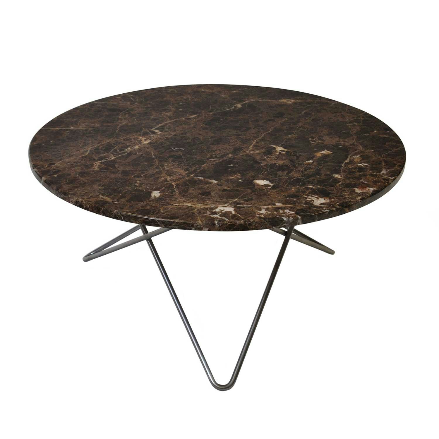ox denmarq o table soffbord ø80 cm svart/ - soffbord marmor brun