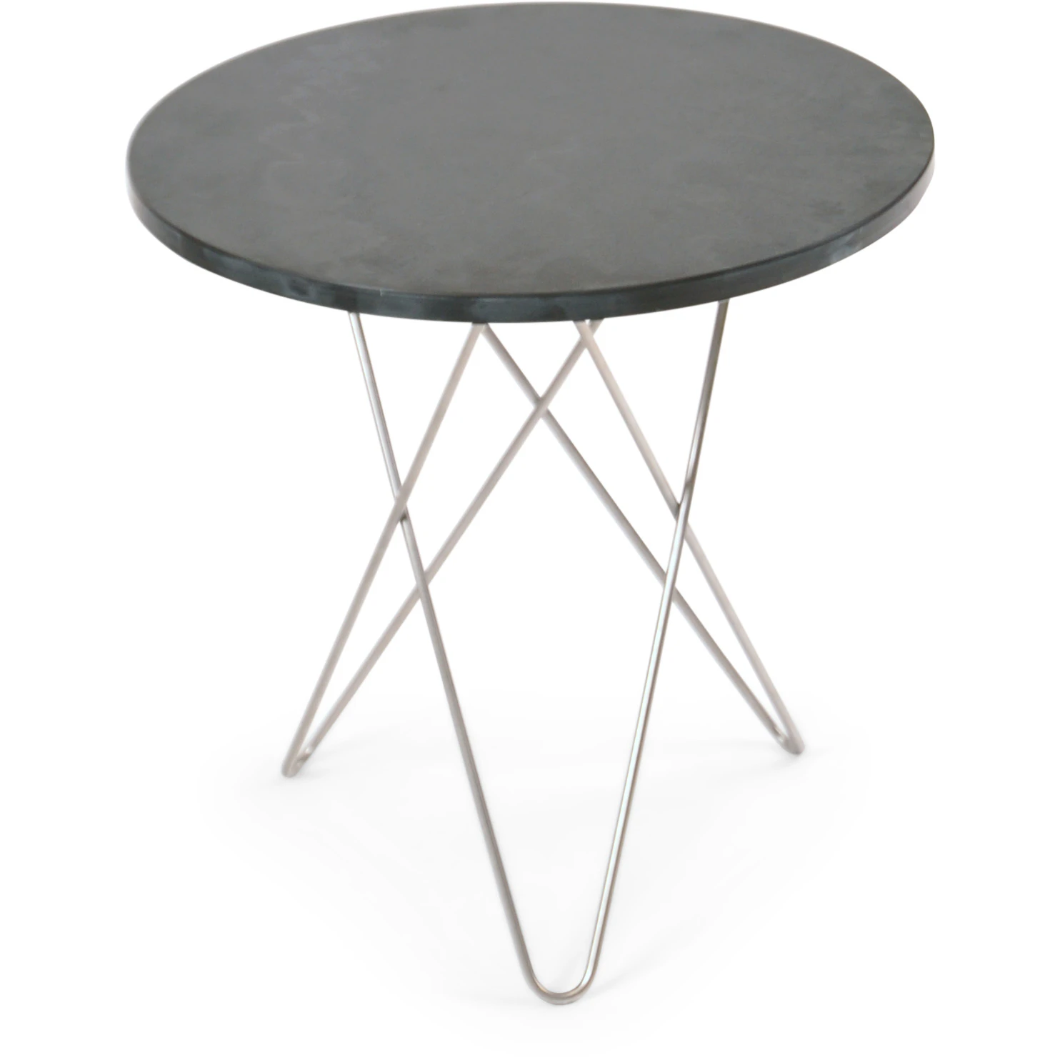 Ox Denmarq Tall Mini O Table Sidobord &Oslash;50 Cm St&aring;l/rustik Skiffer - Sidobord & Avlastningsbord Rostfritt St&aring;l Gr&aring;