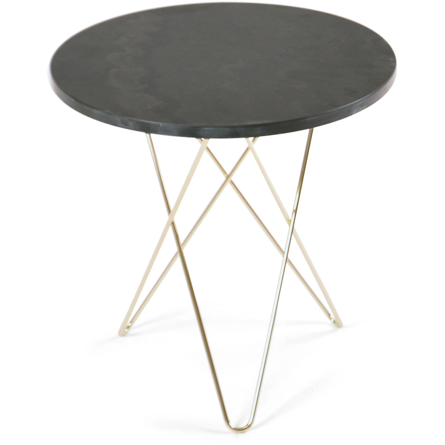 Ox Denmarq Tall Mini O Table Sidobord &Oslash;50 Cm /rustik Skiffer - Sidobord & Avlastningsbord M&auml;ssing Gr&aring;