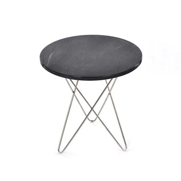 Ox Denmarq Tall Mini O Table Sidobord &Oslash;50 Cm St&aring;l/ - Soffbord Marmor Svart
