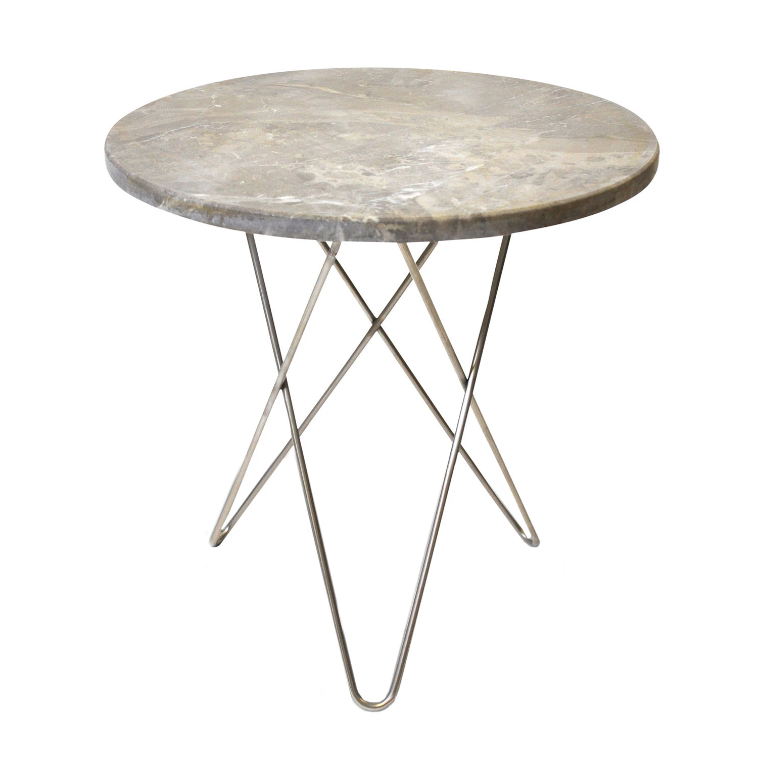 Ox Denmarq Tall Mini O Table Sidobord &Oslash;50 Cm St&aring;l/ - Soffbord Marmor Gr&aring;