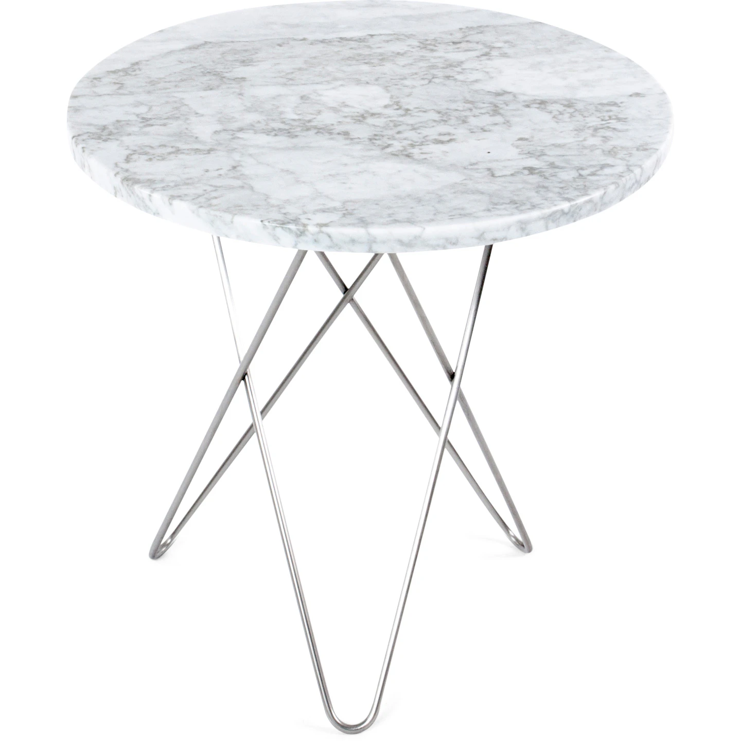 Ox Denmarq Tall Mini O Table Sidobord &Oslash;50 Cm /vit - Sidobord & Avlastningsbord Marmor St&aring;l
