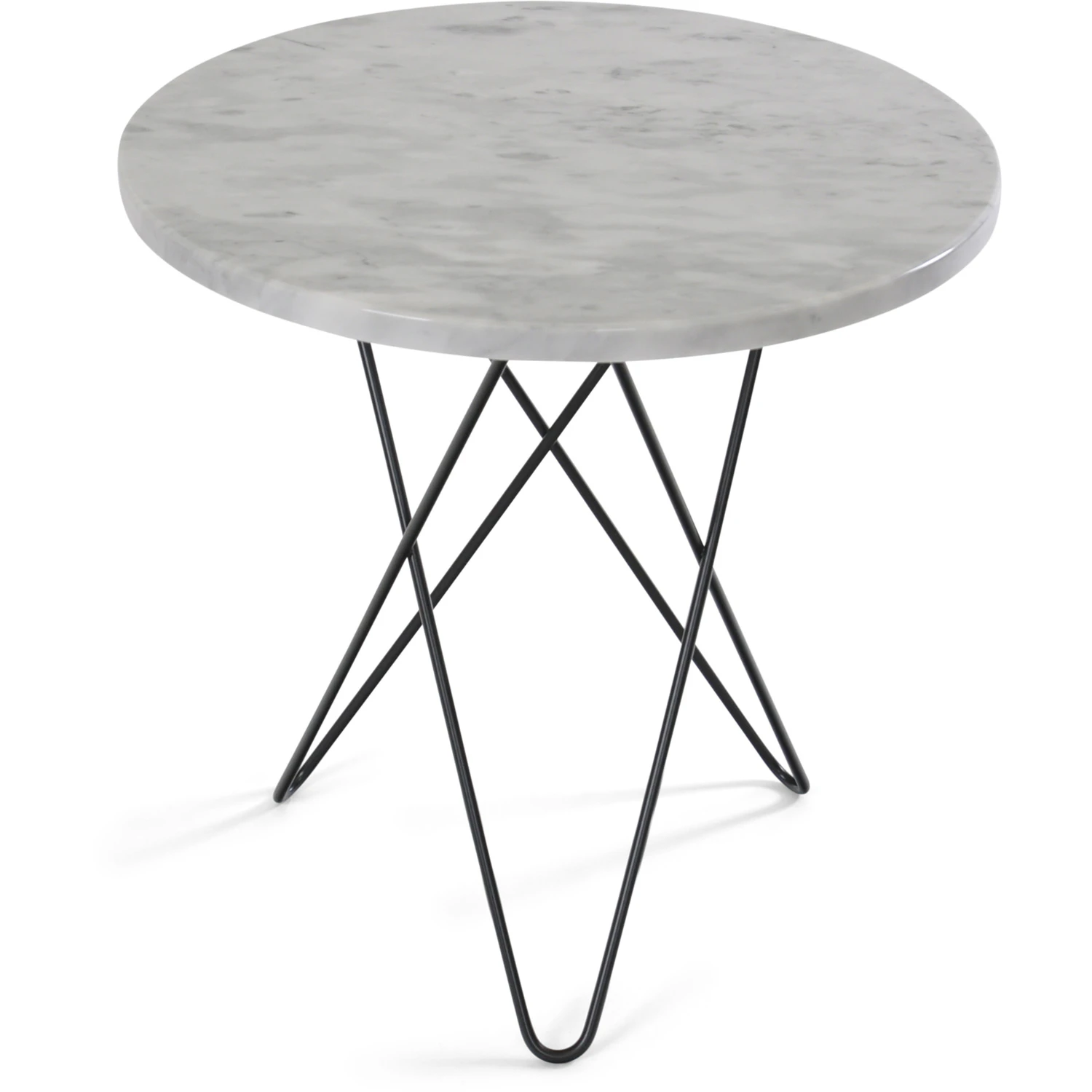Ox Denmarq Tall Mini O Table Sidobord &Oslash;50 Cm /vit - Sidobord & Avlastningsbord Marmor Svart