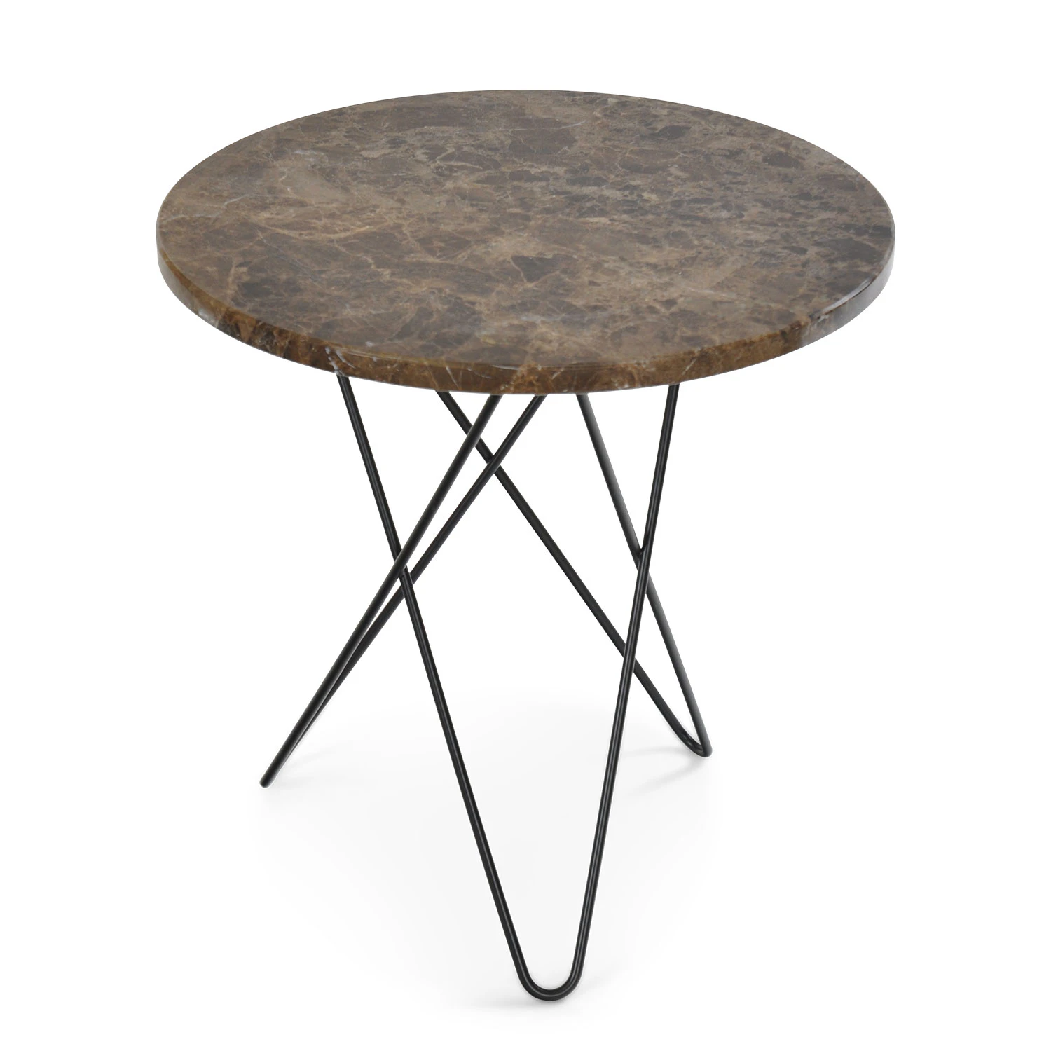 Ox Denmarq Tall Mini O Table Sidobord &Oslash;50 Cm Svart/ - Soffbord Marmor Brun