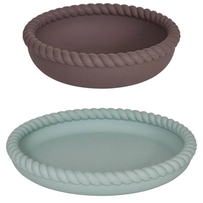 Mellow Tallriksset 2-pack, Choko/Pale Mint