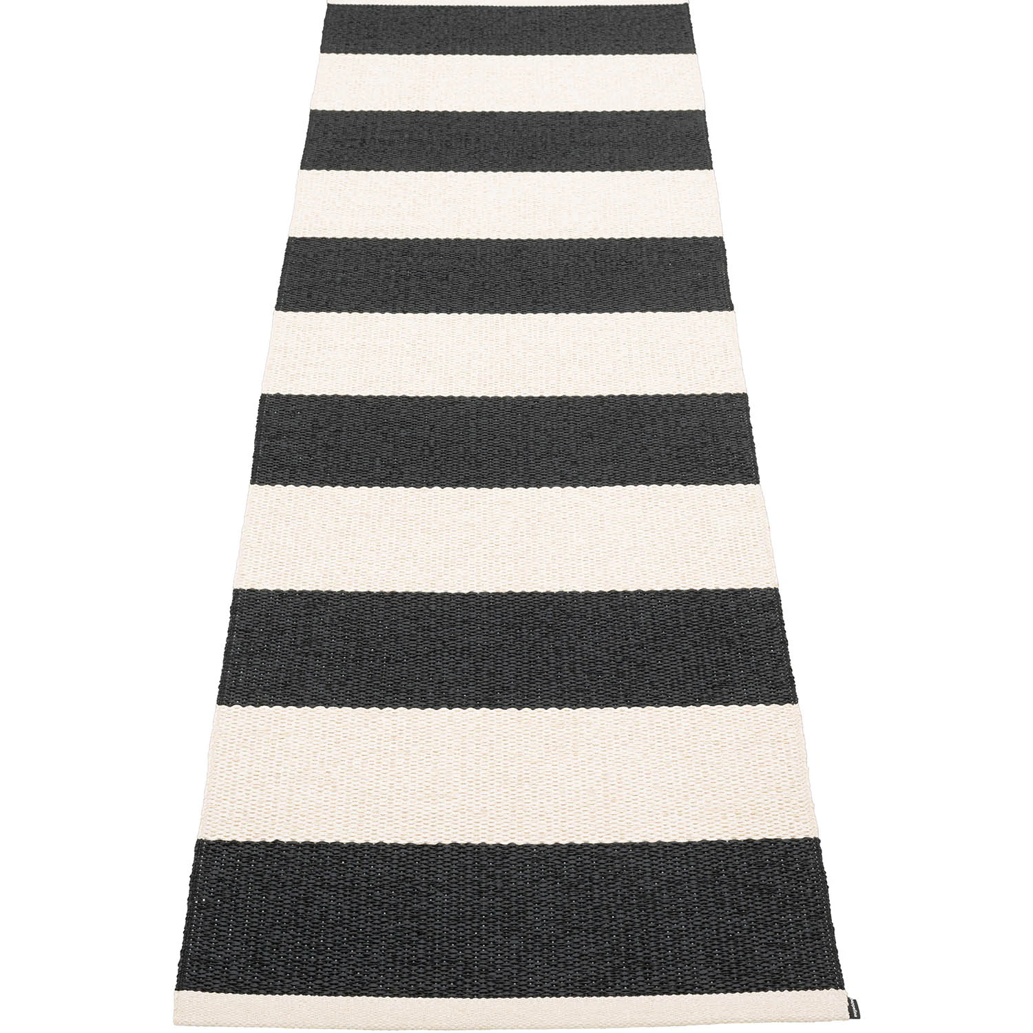 Pappelina Bob Matta 70x225 Cm Black / Vanilla - Mönstrade mattor Pvc Svart