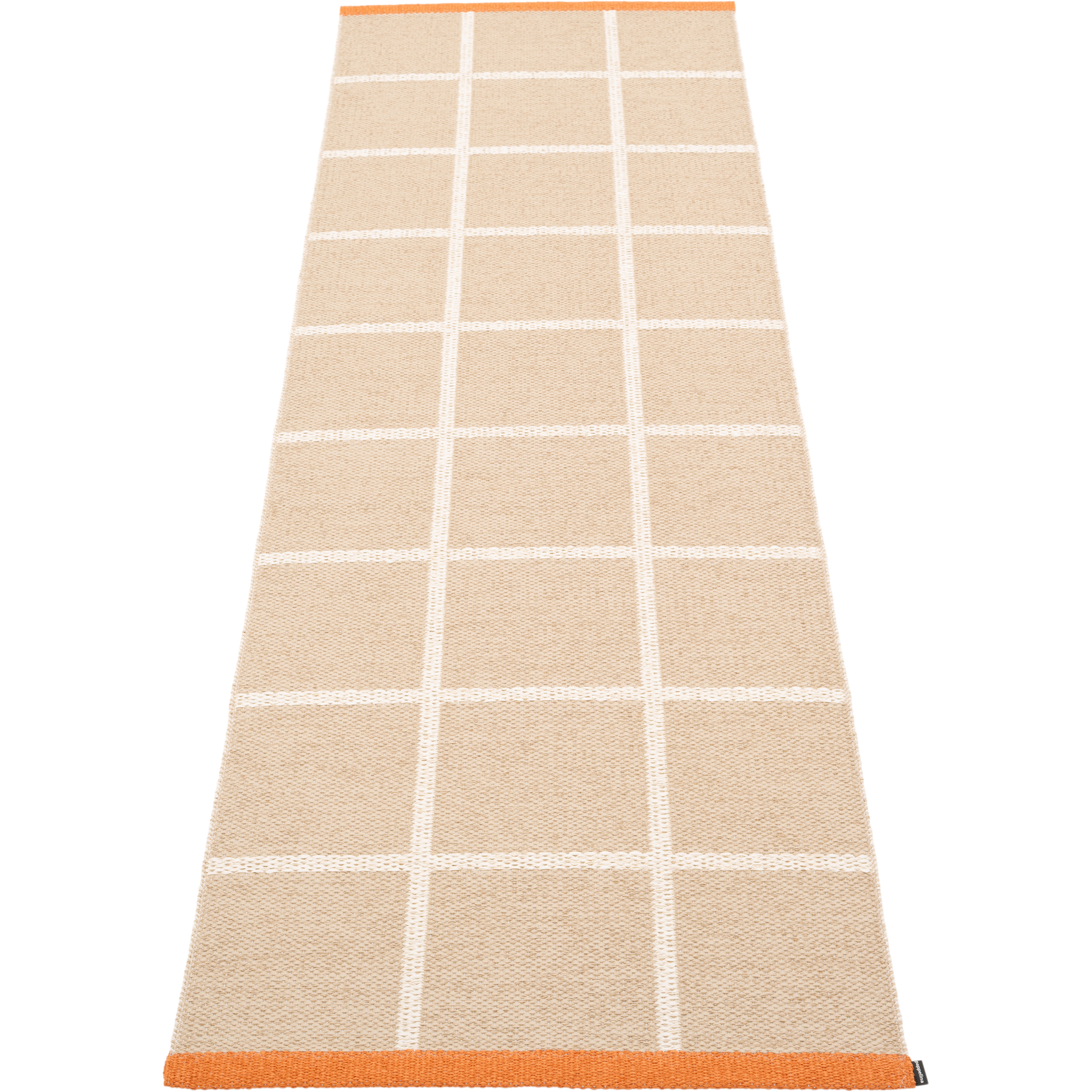 Pappelina Criss Plastmatta / Vanilla / Pale Orange 70x225 Cm - Mönstrade mattor Pvc Beige
