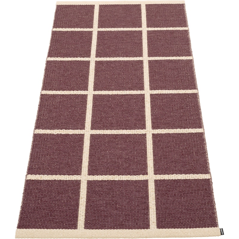 Criss Plastmatta Burgundy / Cream, 70x150 cm
