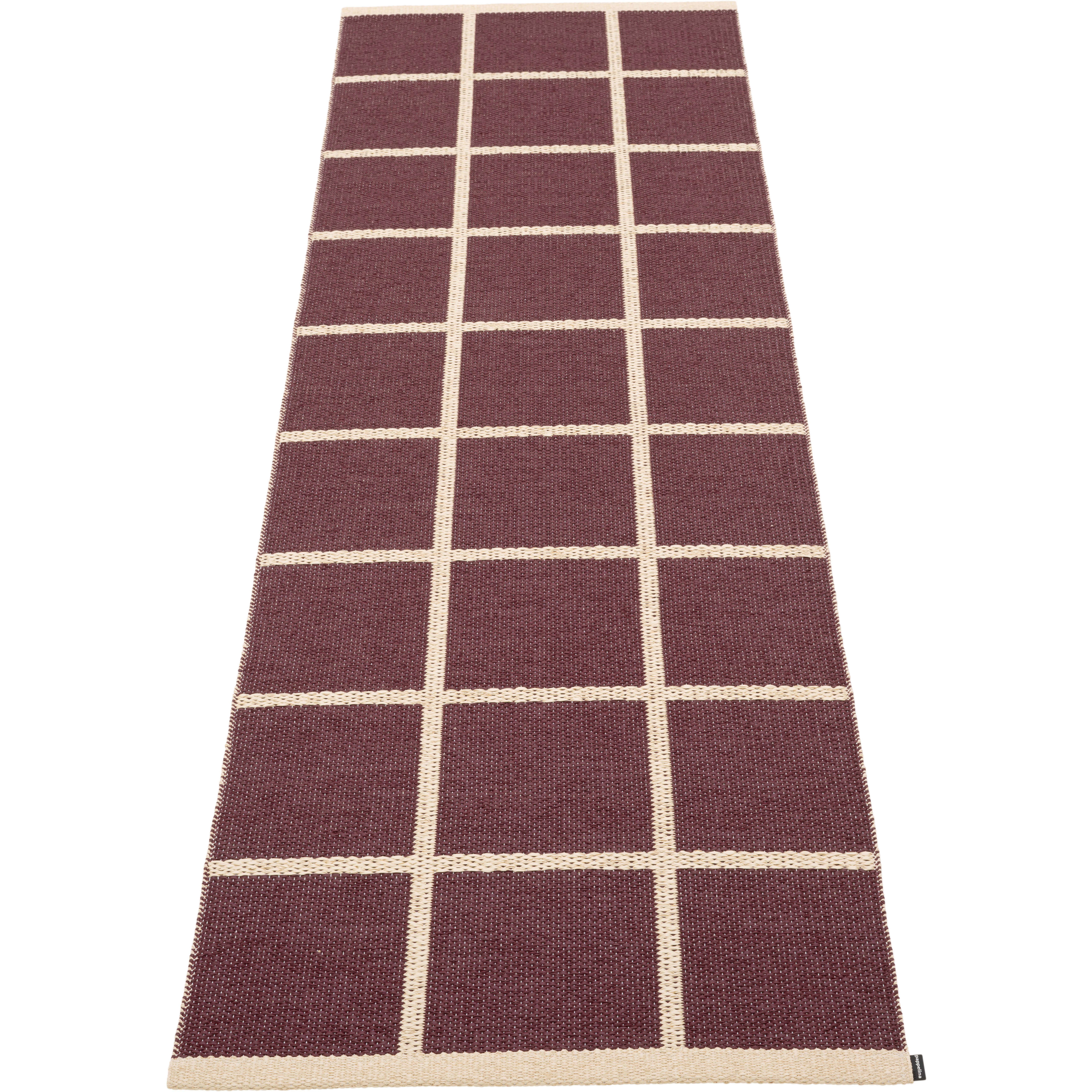 Pappelina Criss Plastmatta Burgundy / 70x225 Cm - Mönstrade mattor Pvc Cream