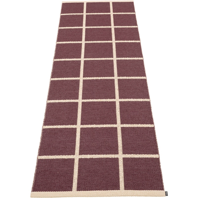 Criss Plastmatta Burgundy / Cream, 70x225 cm