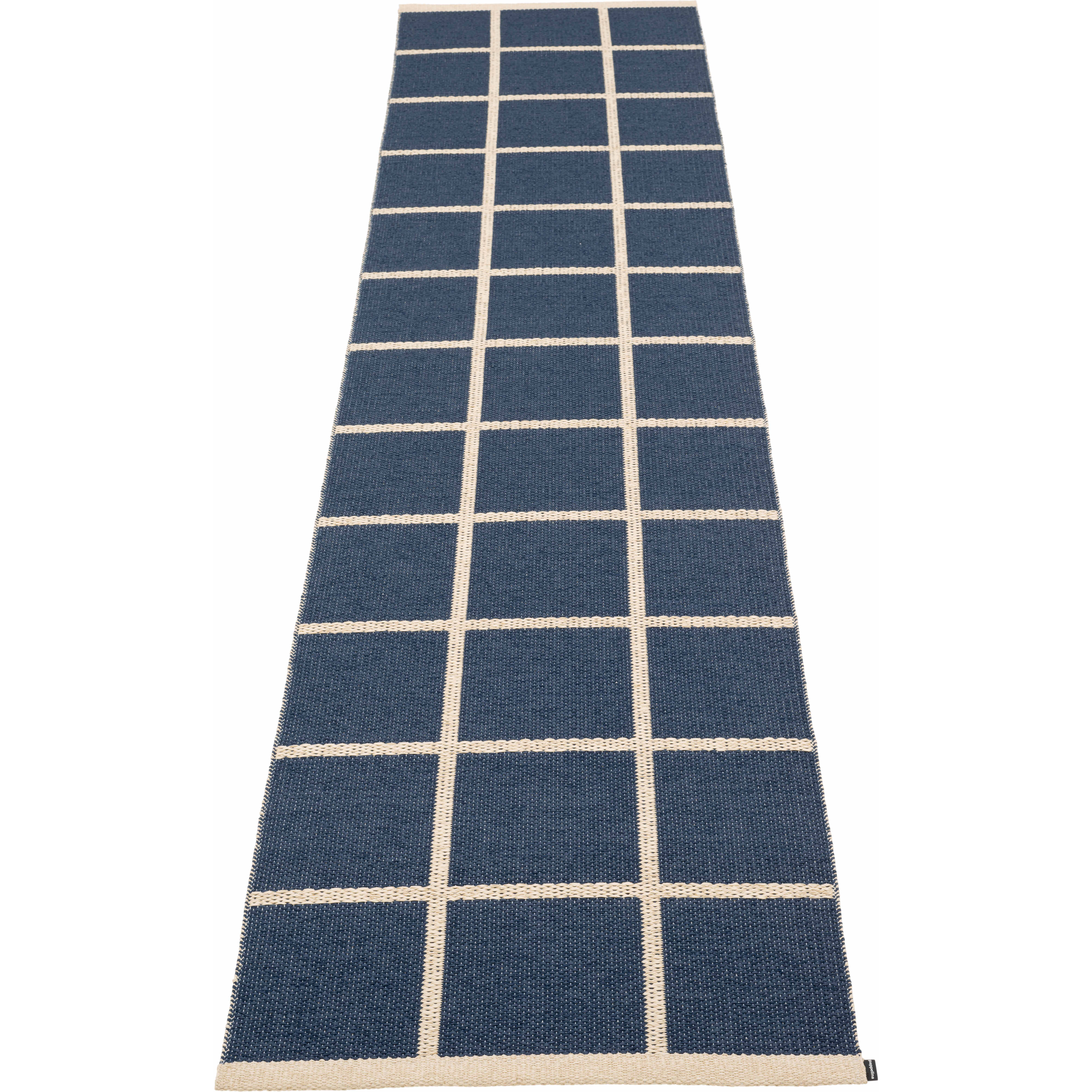 Pappelina Criss Plastmatta Dark Blue / 70x300 Cm - Mönstrade mattor Pvc Cream