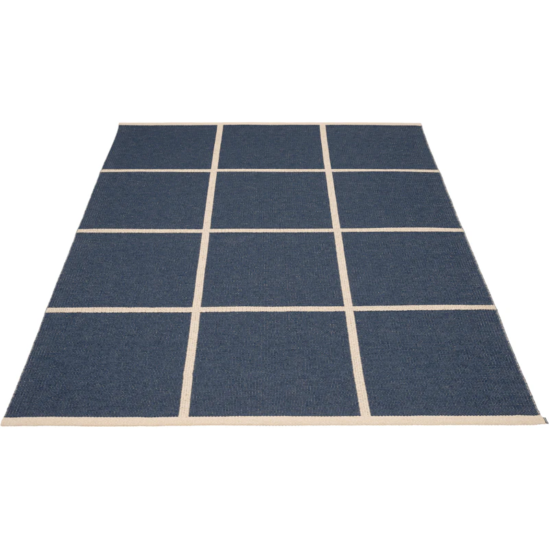 Criss Plastmatta Dark Blue / Cream, 180x260 cm