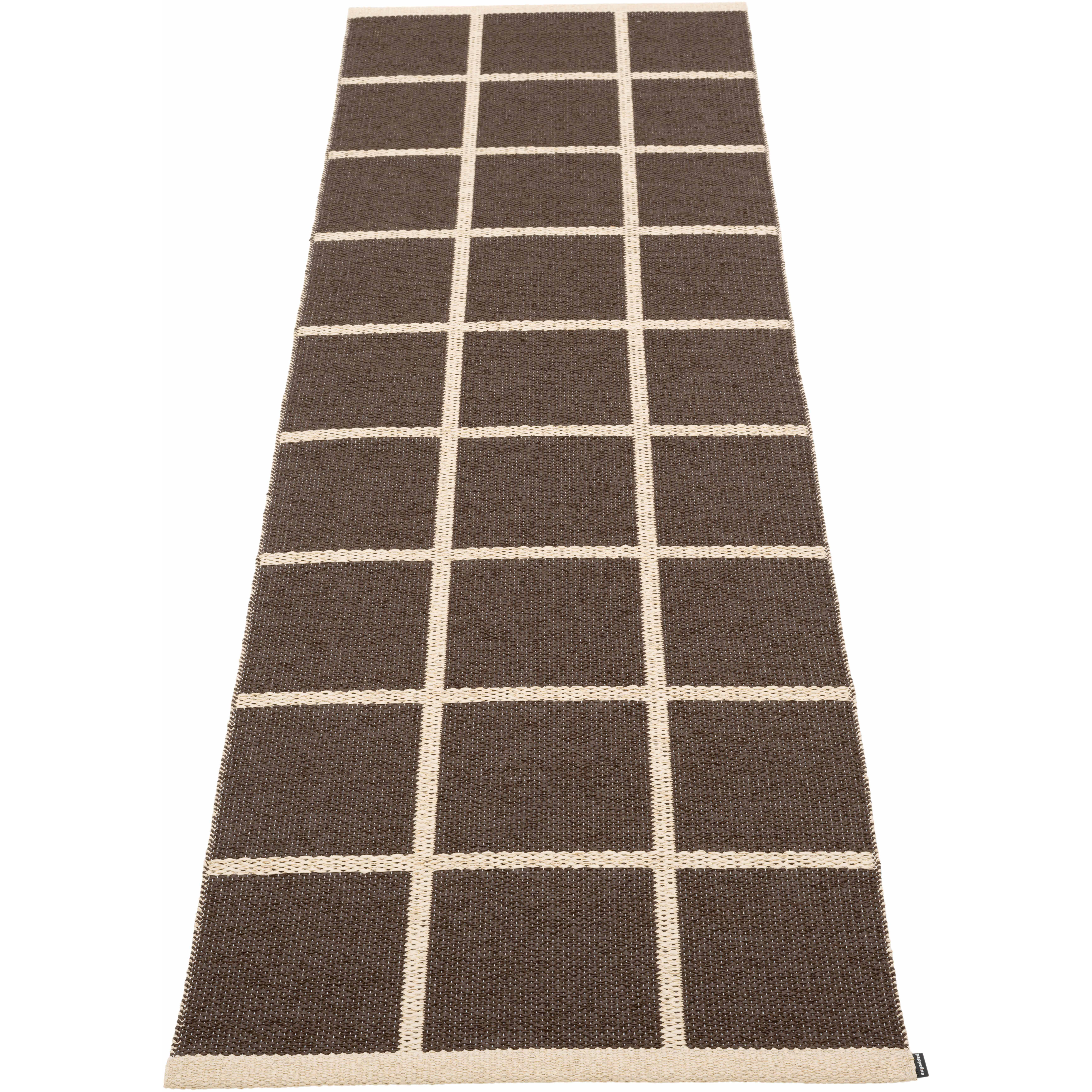 Pappelina Criss Plastmatta Dark Brown / 70x225 Cm - Mönstrade mattor Pvc Cream