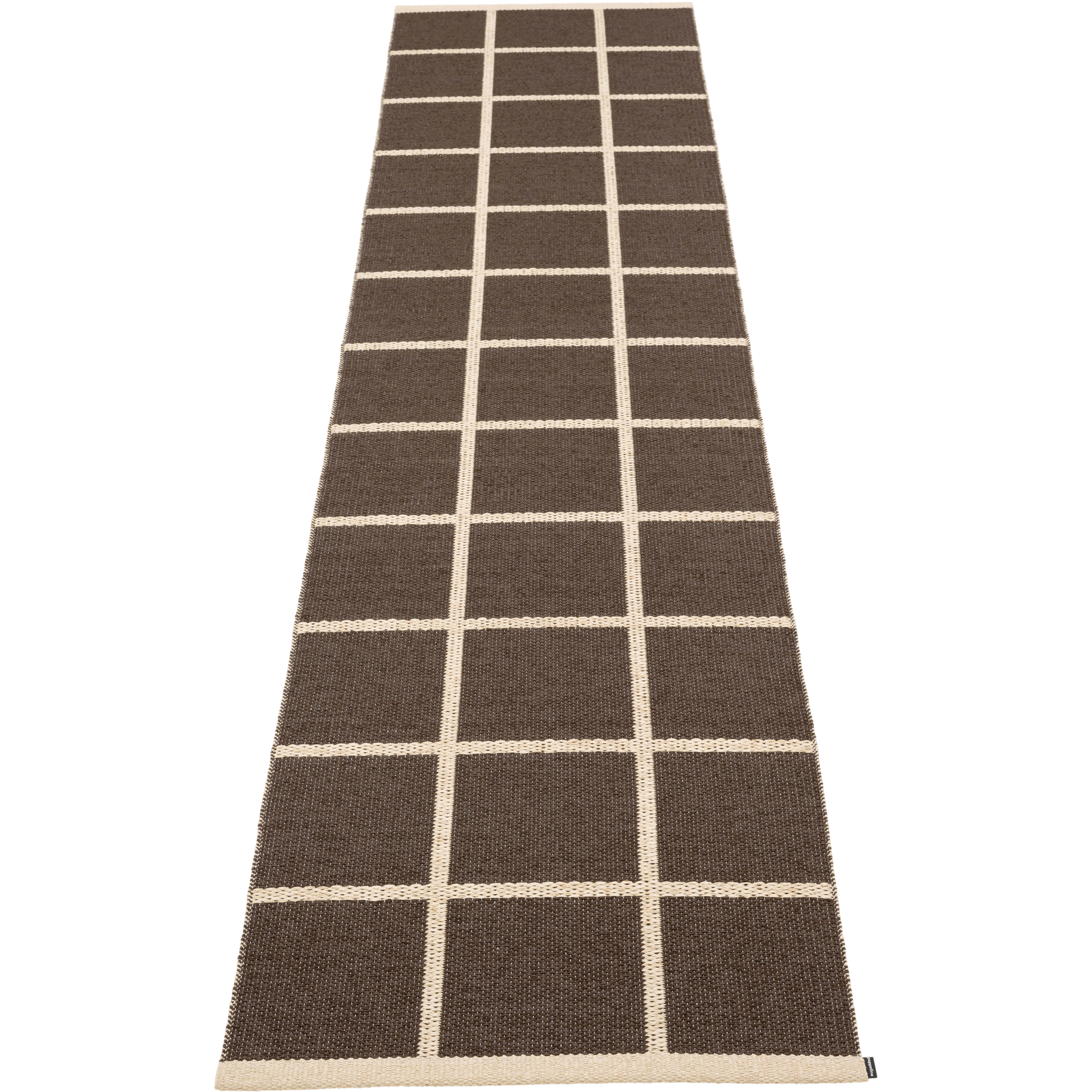 Pappelina Criss Plastmatta Dark Brown / 70x300 Cm - Mönstrade mattor Pvc Cream