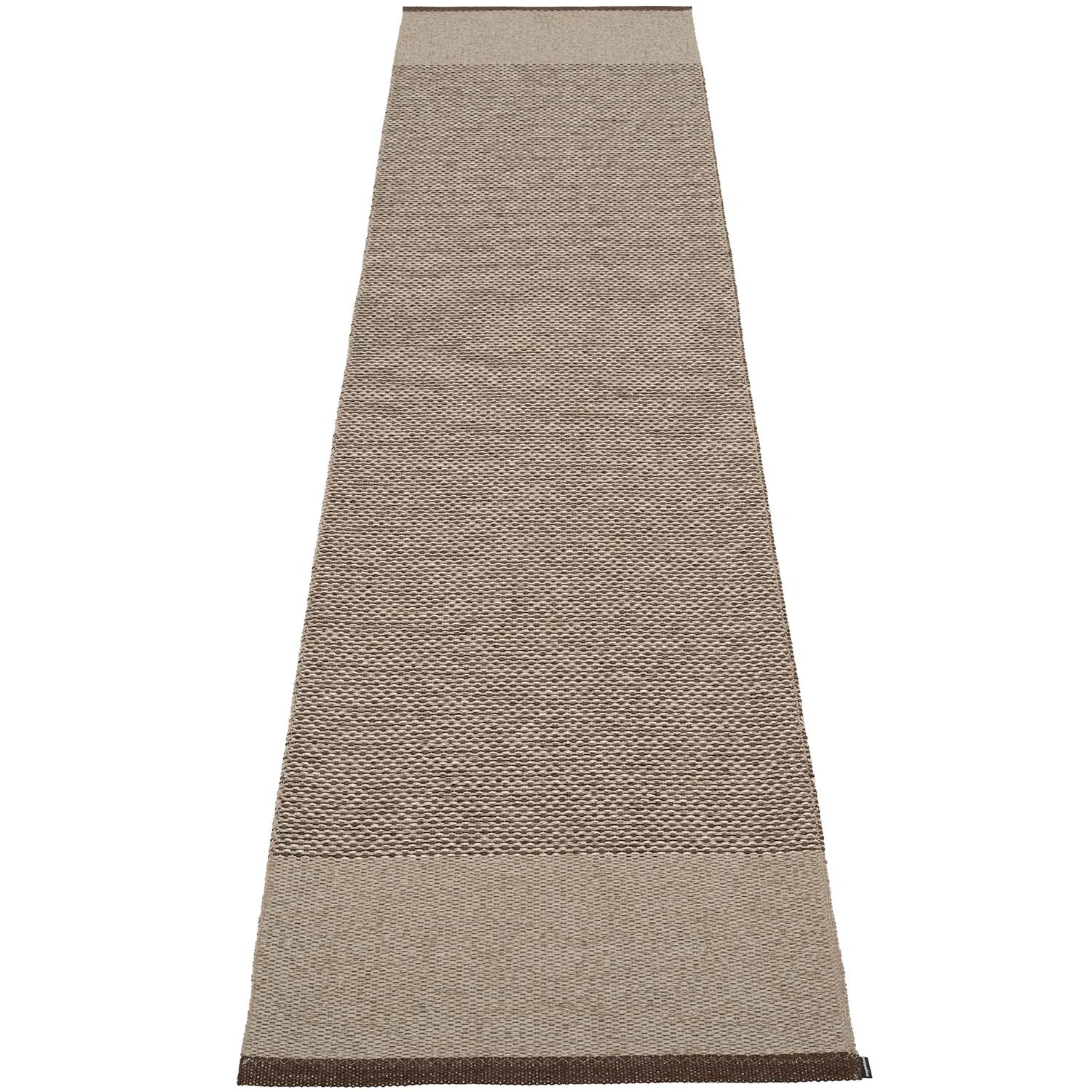 Pappelina Edit Matta Dark Brown / Dark Linen / Linen Metallic 70x300 Cm - Plastmattor Polyester M&ouml;rkbrun