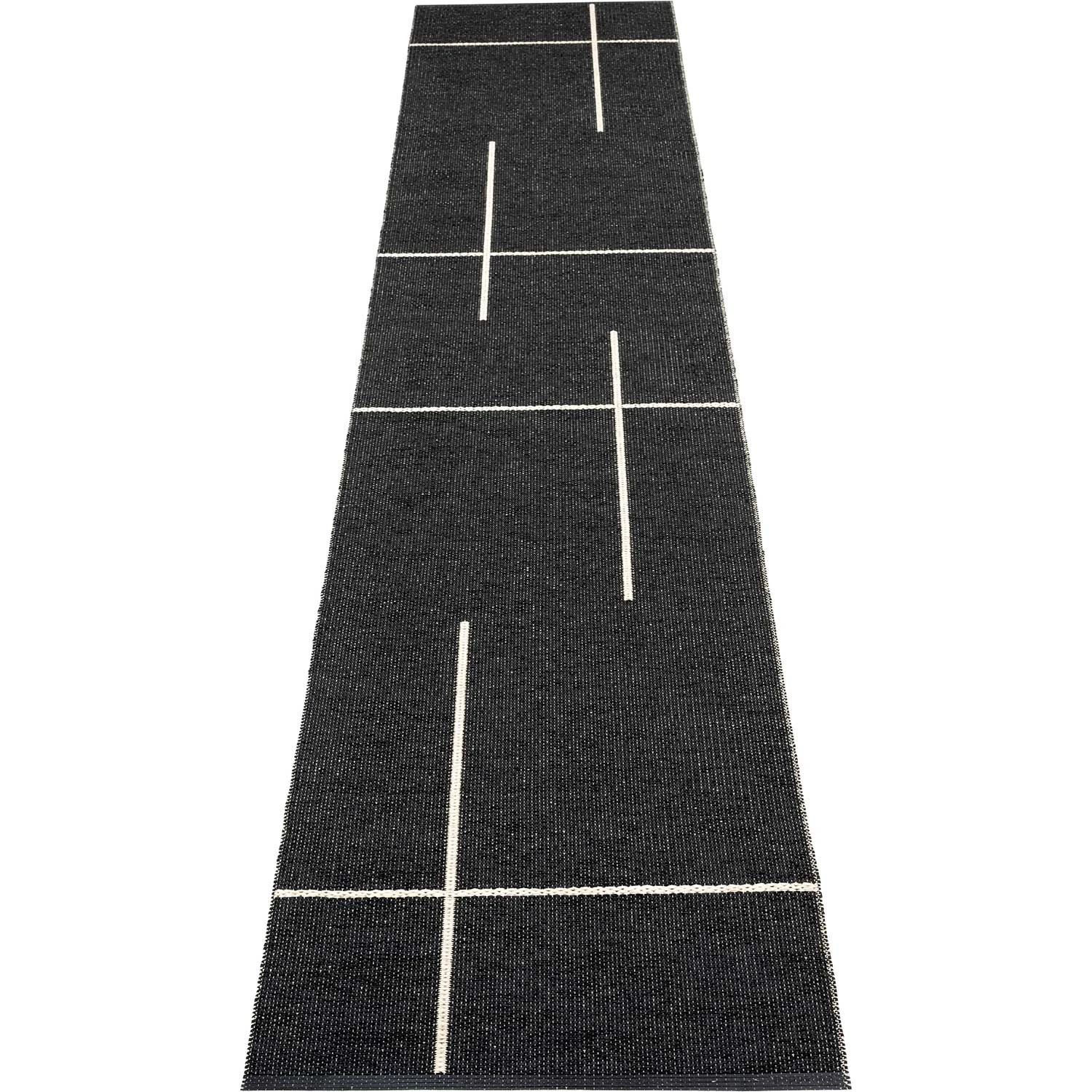 Pappelina Fred Matta 70x360 Cm Black / Vanilla - Mönstrade mattor Pvc Svart