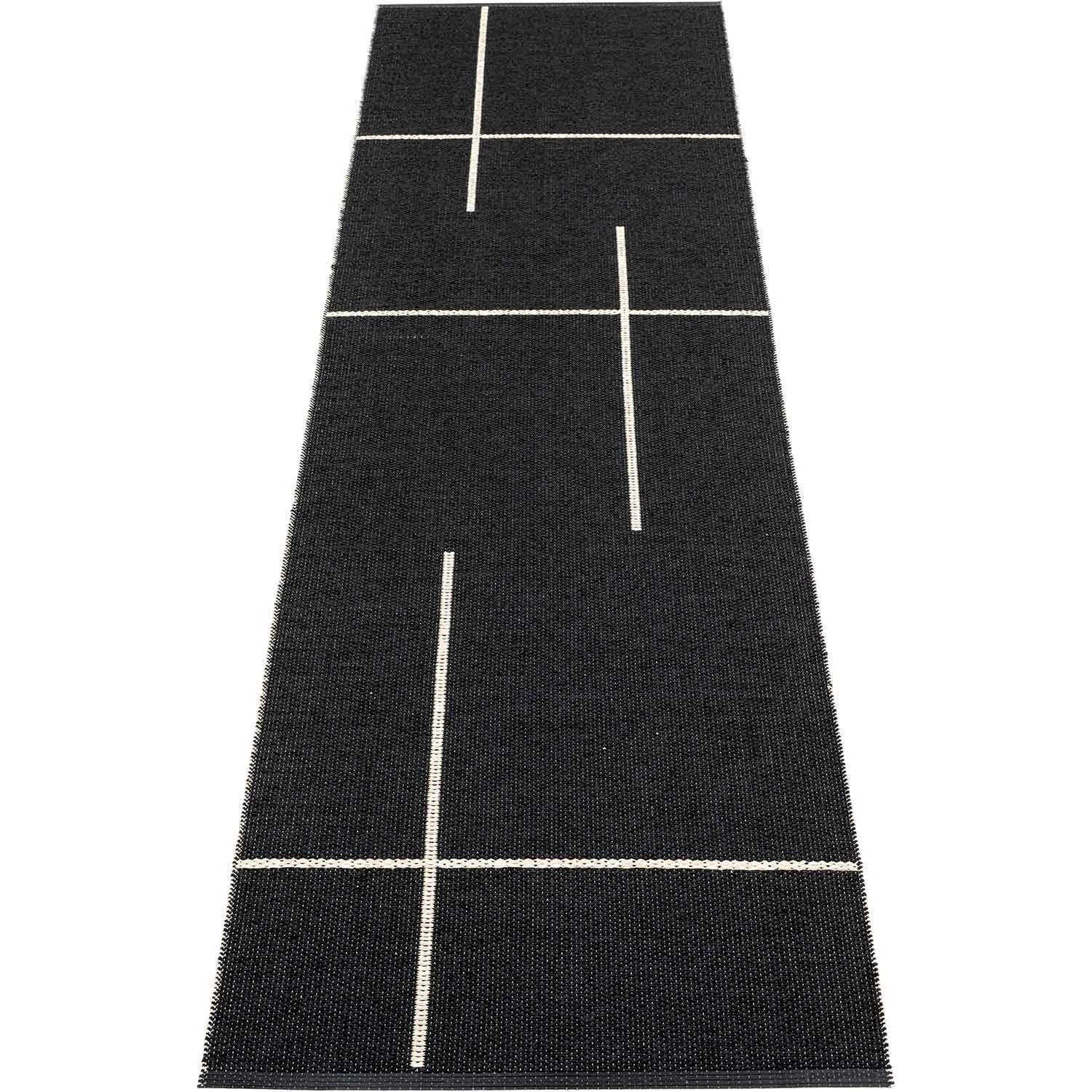 Pappelina Fred Matta 70x270 Cm Black / Vanilla - Mönstrade mattor Pvc Svart