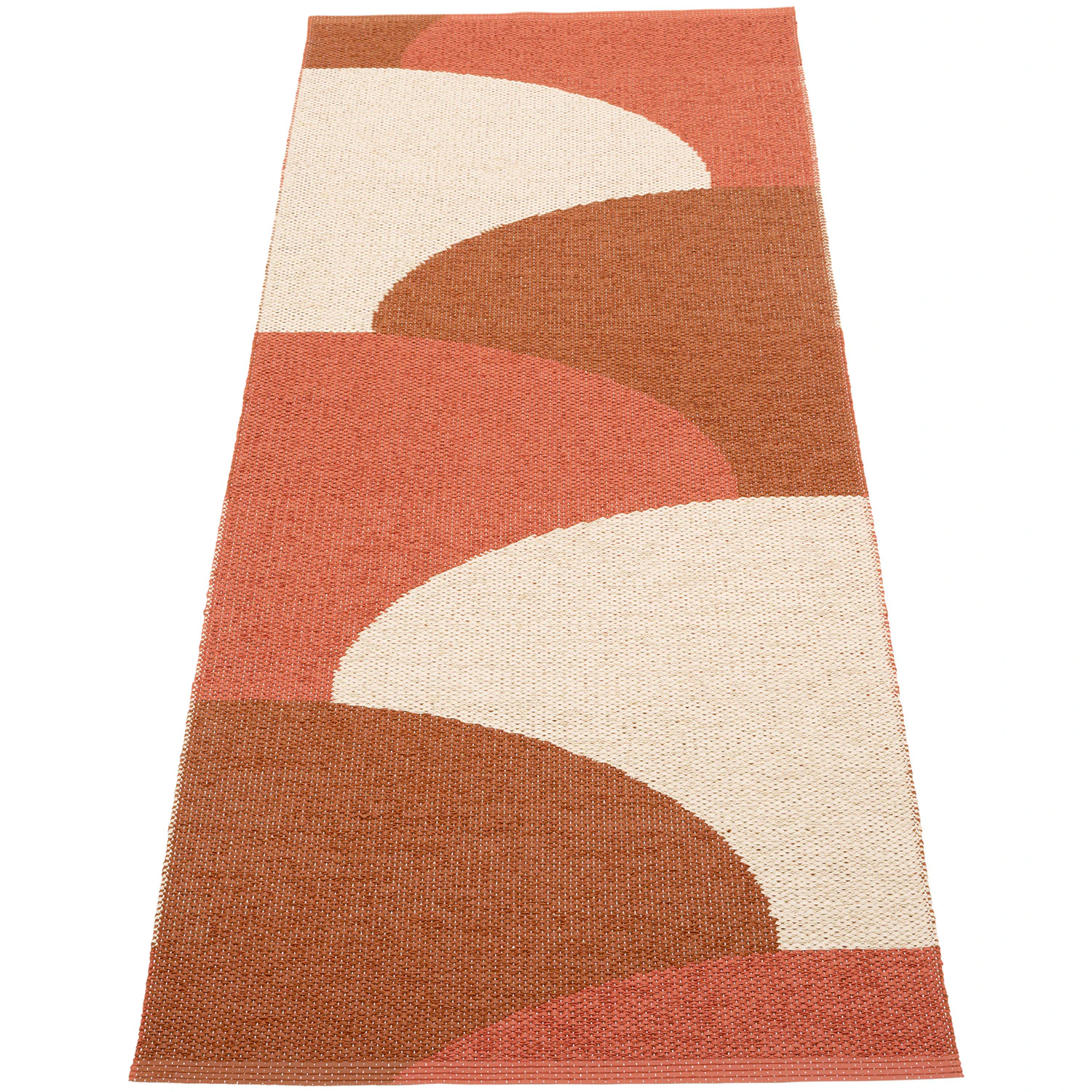 Pappelina Hill Matta 70x180 Cm Brick / Rust / - Mönstrade mattor Pvc Cream