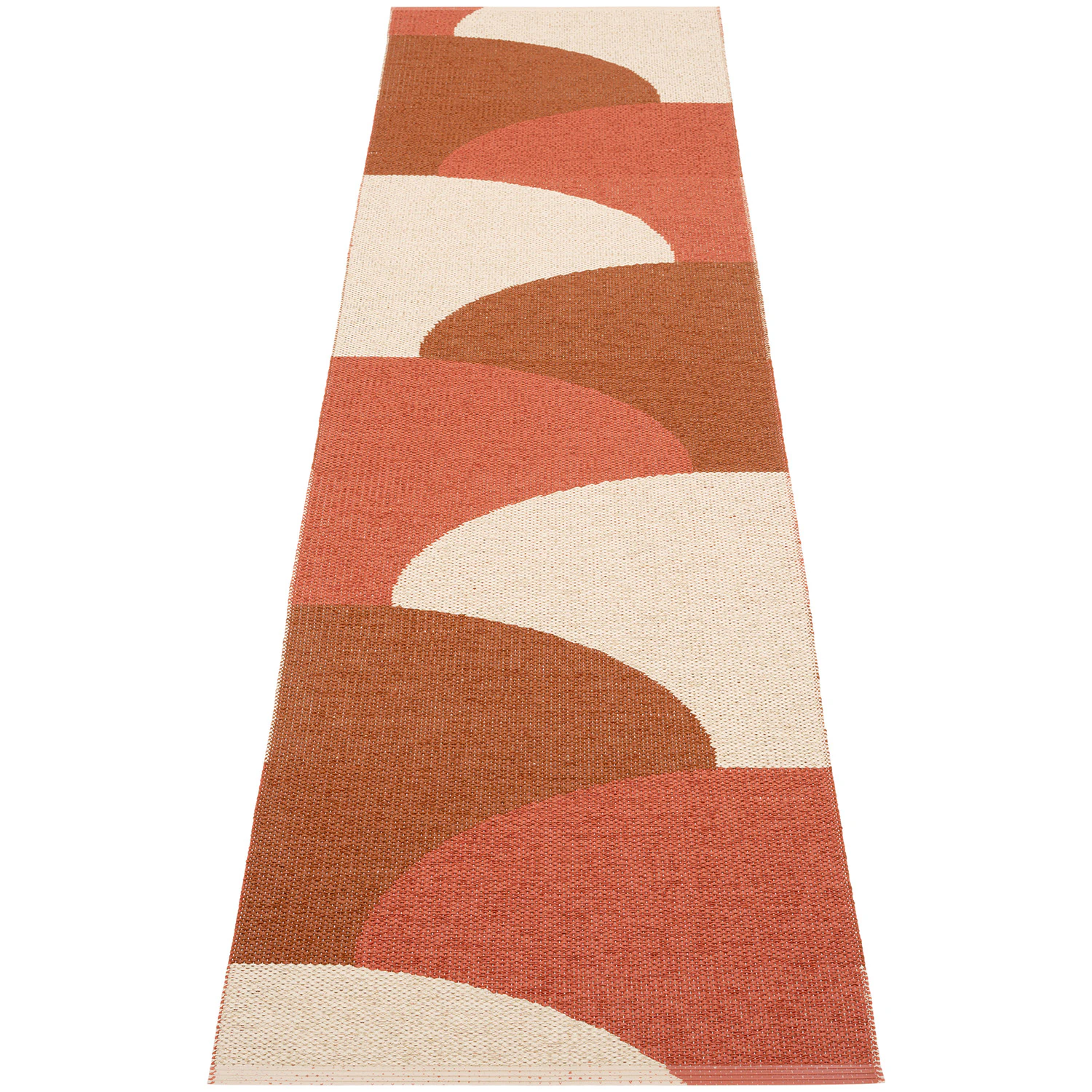 Pappelina Hill Matta 70x270 Cm Brick / Rust / - Mönstrade mattor Pvc Cream