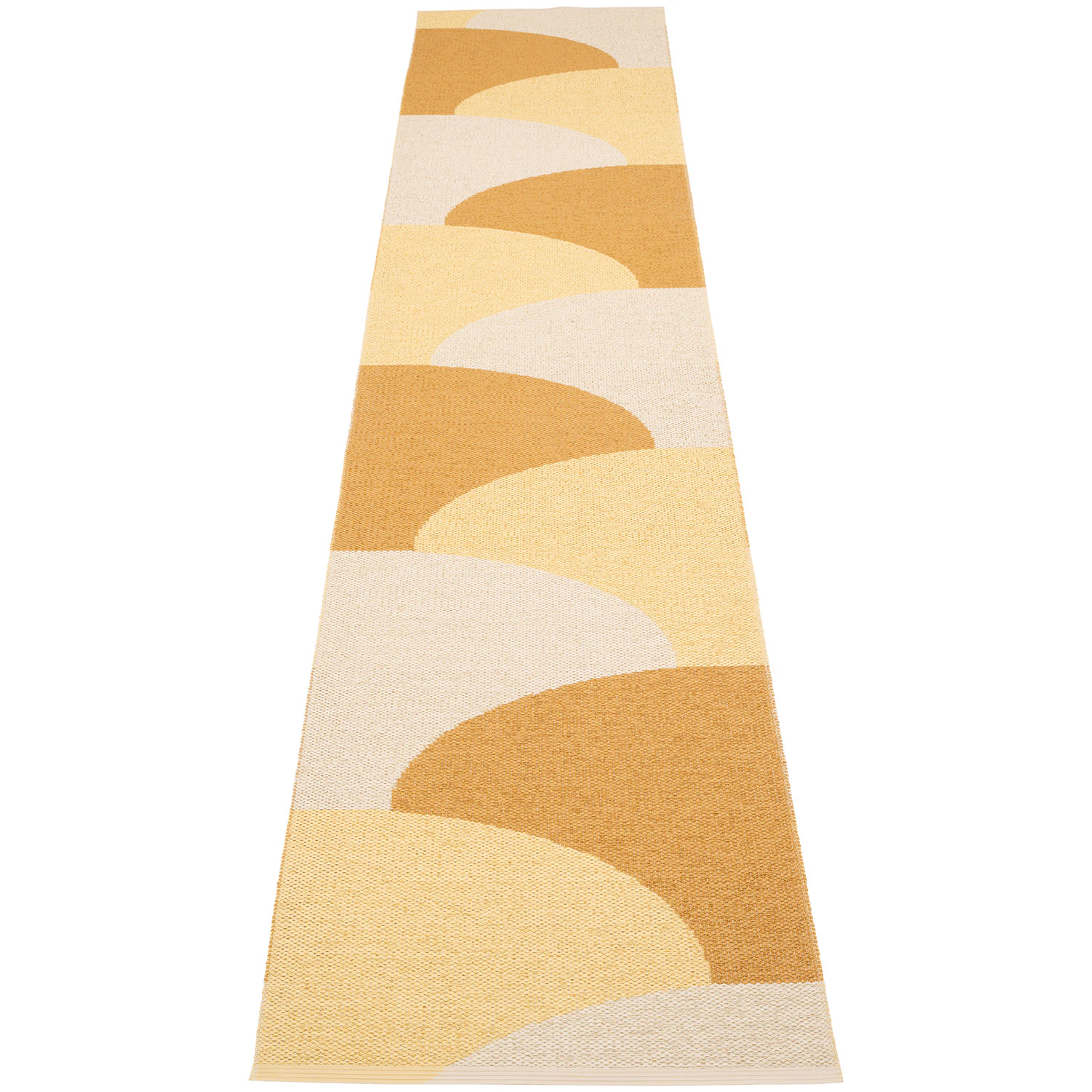 Pappelina Hill Matta 70x360 Cm Ochre / Pale Yellow / - Mönstrade mattor Pvc Cream