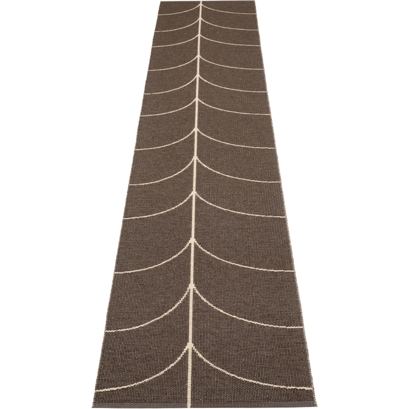 Leif Plastmatta Dark Brown / Cream, 70x360 cm