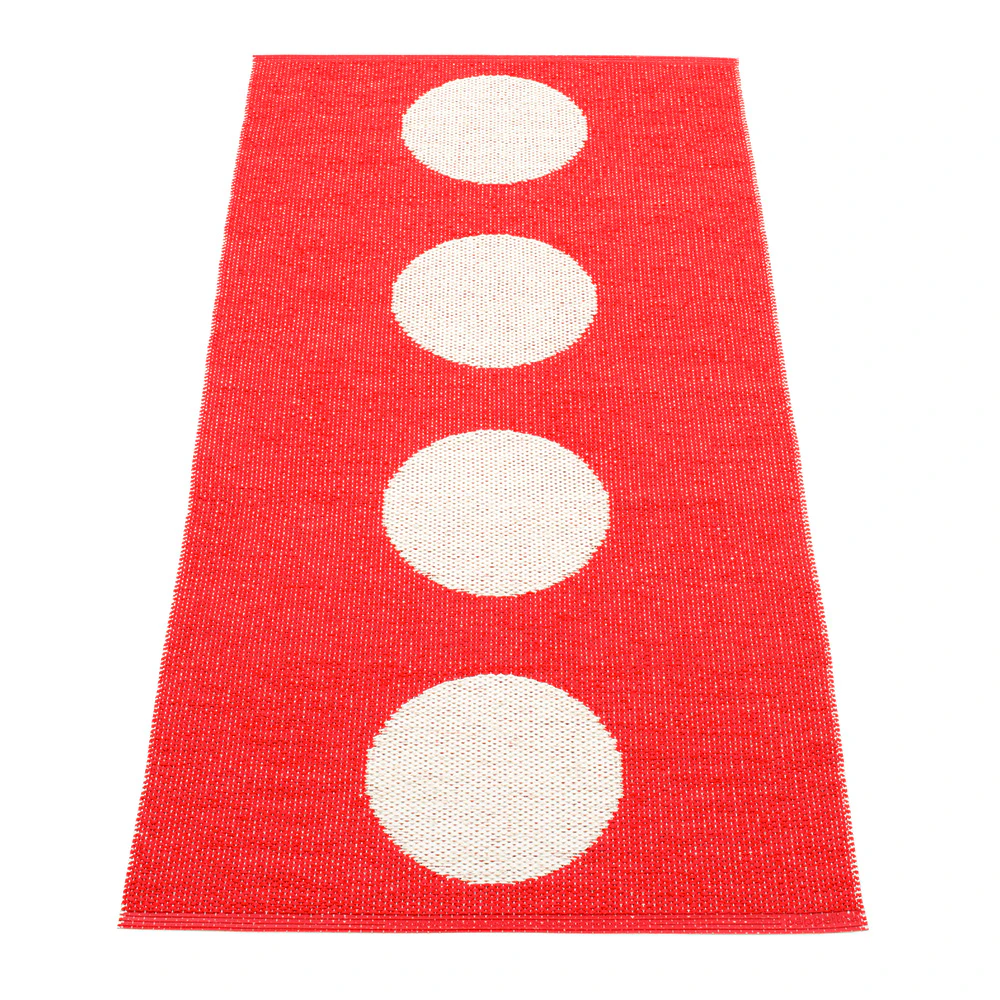 Pappelina Vera Matta 70x150 Cm Red/vanilla - Mönstrade mattor Pvc Röd